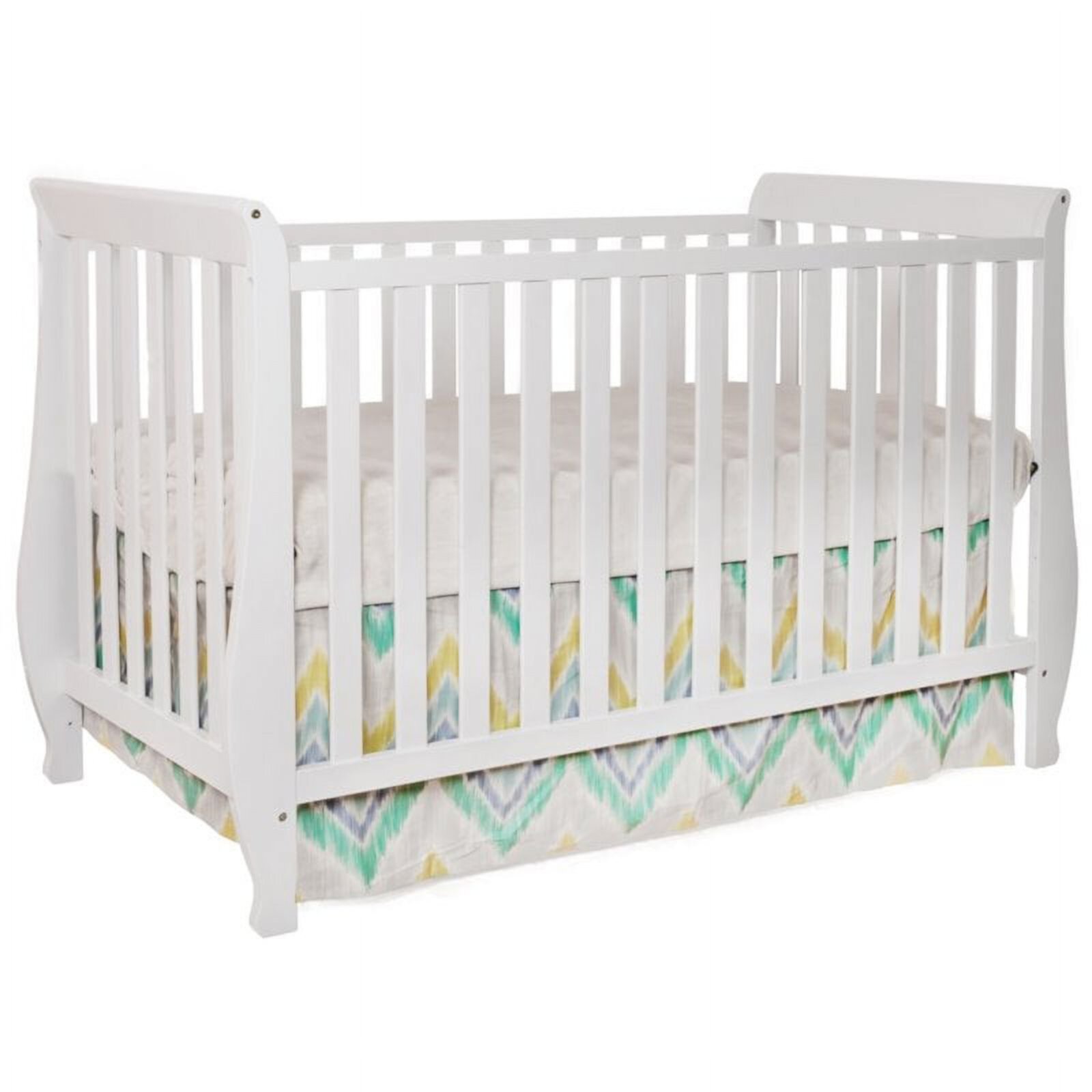 AFG International Products 009WPlusMT-98 T-98 4 in 1 Naomi Convertible Crib White with Guardrail & Deluxe Foam Mattress AFG Baby Furniture