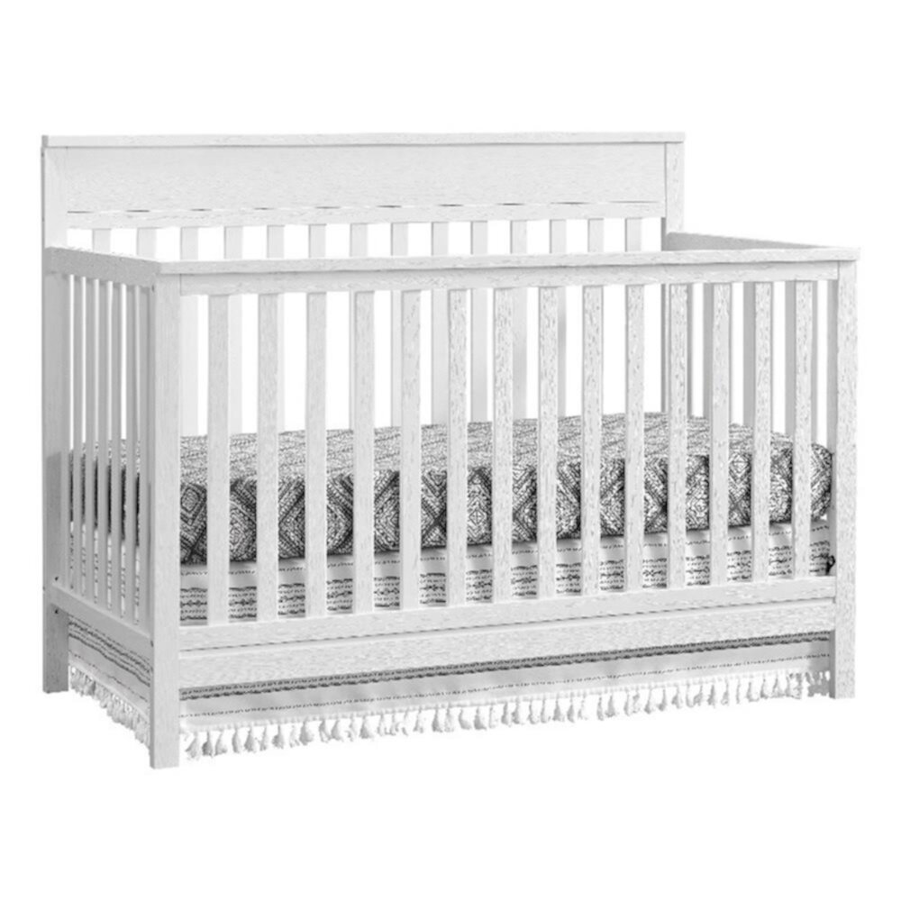 Oxford Baby Castle Hill 4-in-1 Convertible Crib, Barn White, GREENGUARD Gold Certified, Wooden Crib Oxford Baby