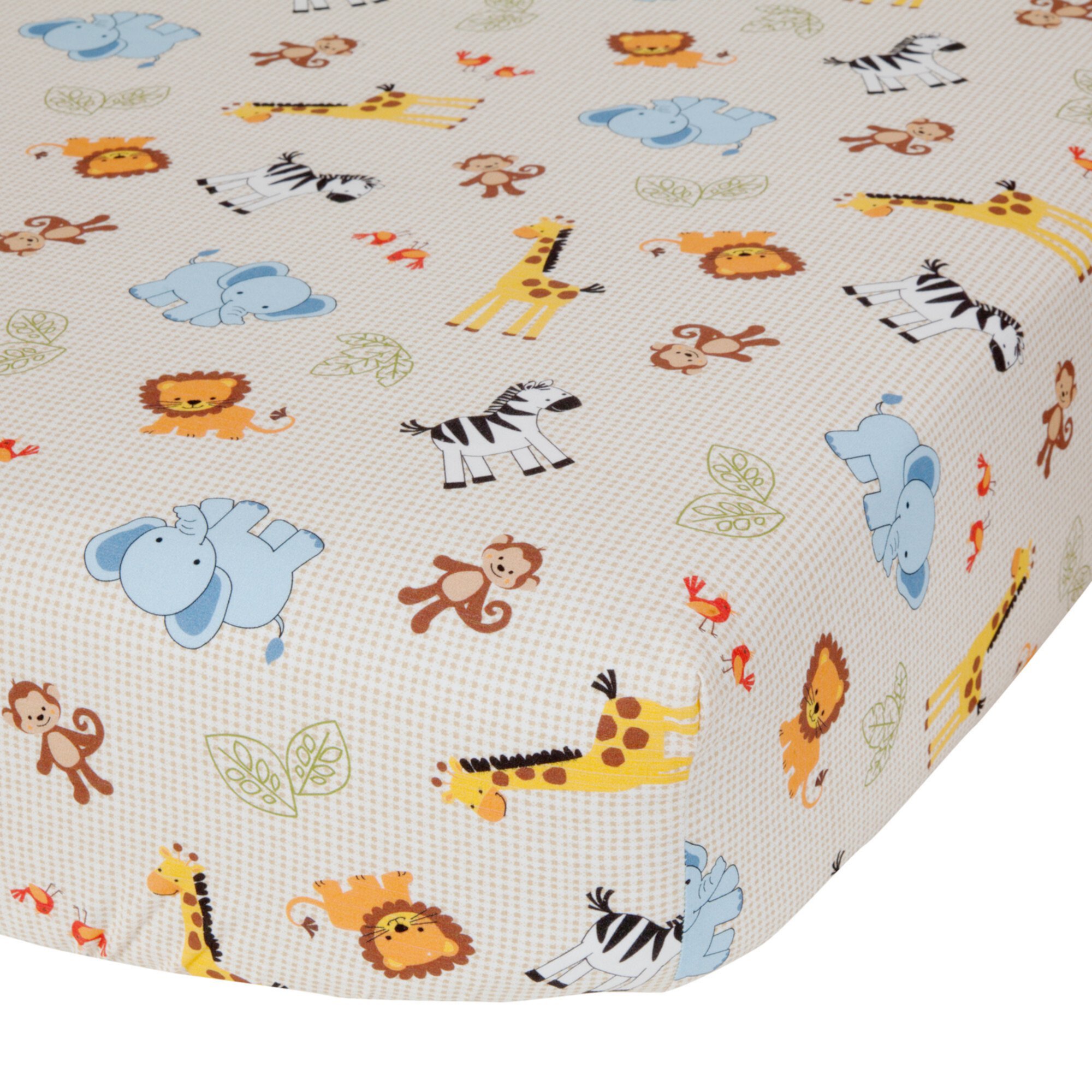 Bedtime Originals Jungle Buddies Beige Safari Animals Fitted Baby Crib Sheet Bedtime Originals