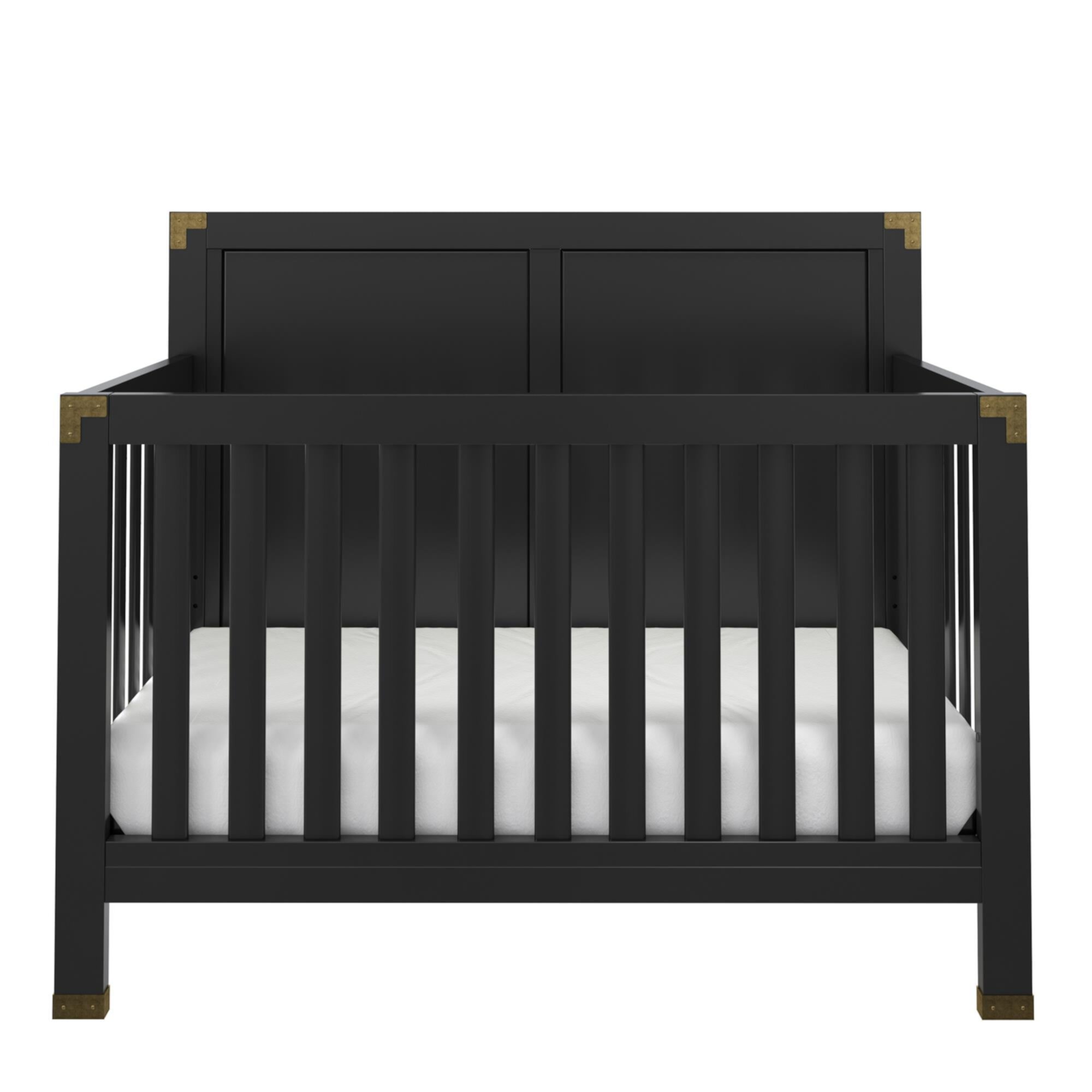 Baby Relax Miles 5-in-1 Convertible Crib, Solid Pine Wood, Soft Gray Baby Relax