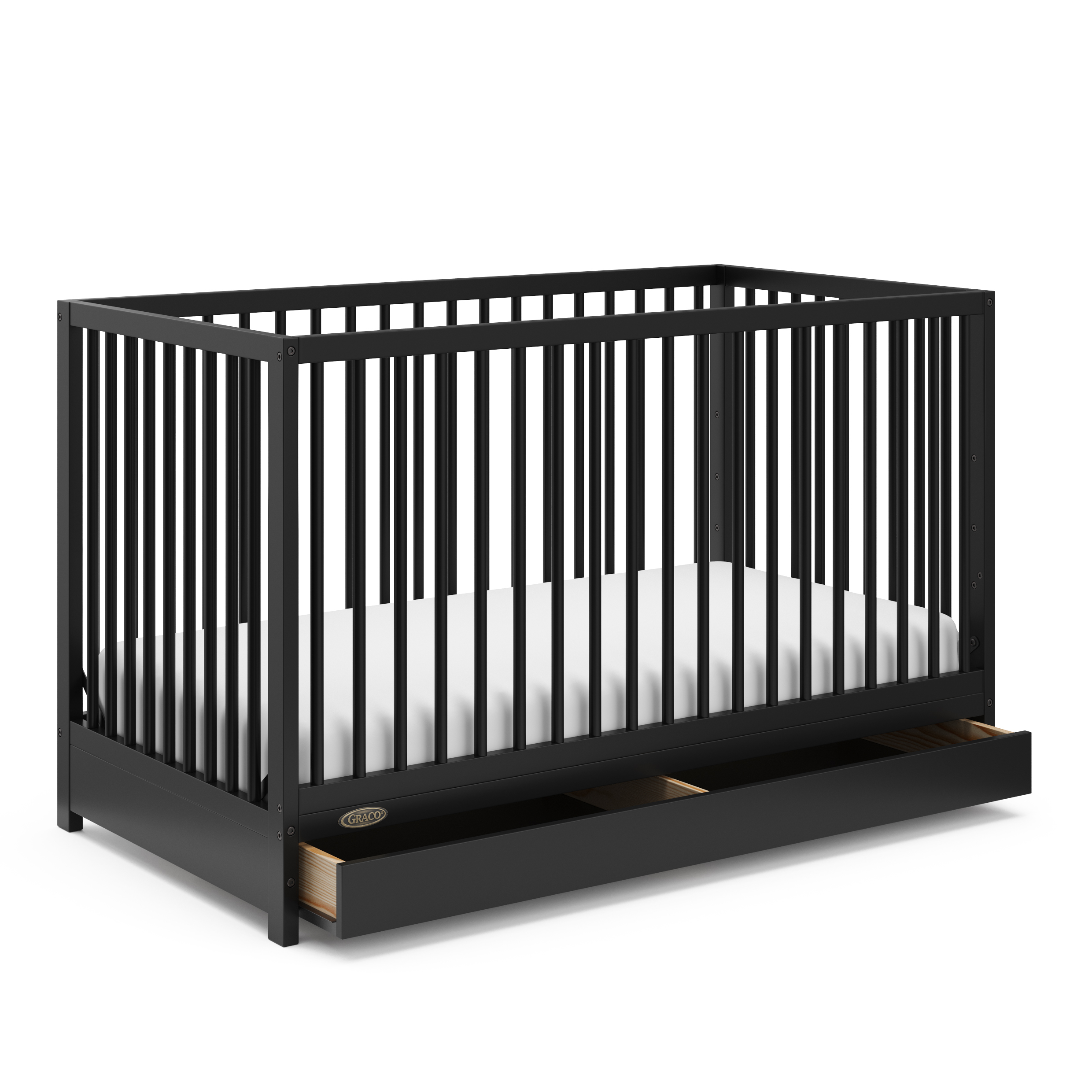 Graco Teddi 5-in-1 Convertible Baby Crib with Drawer, Black Visit the Graco Store