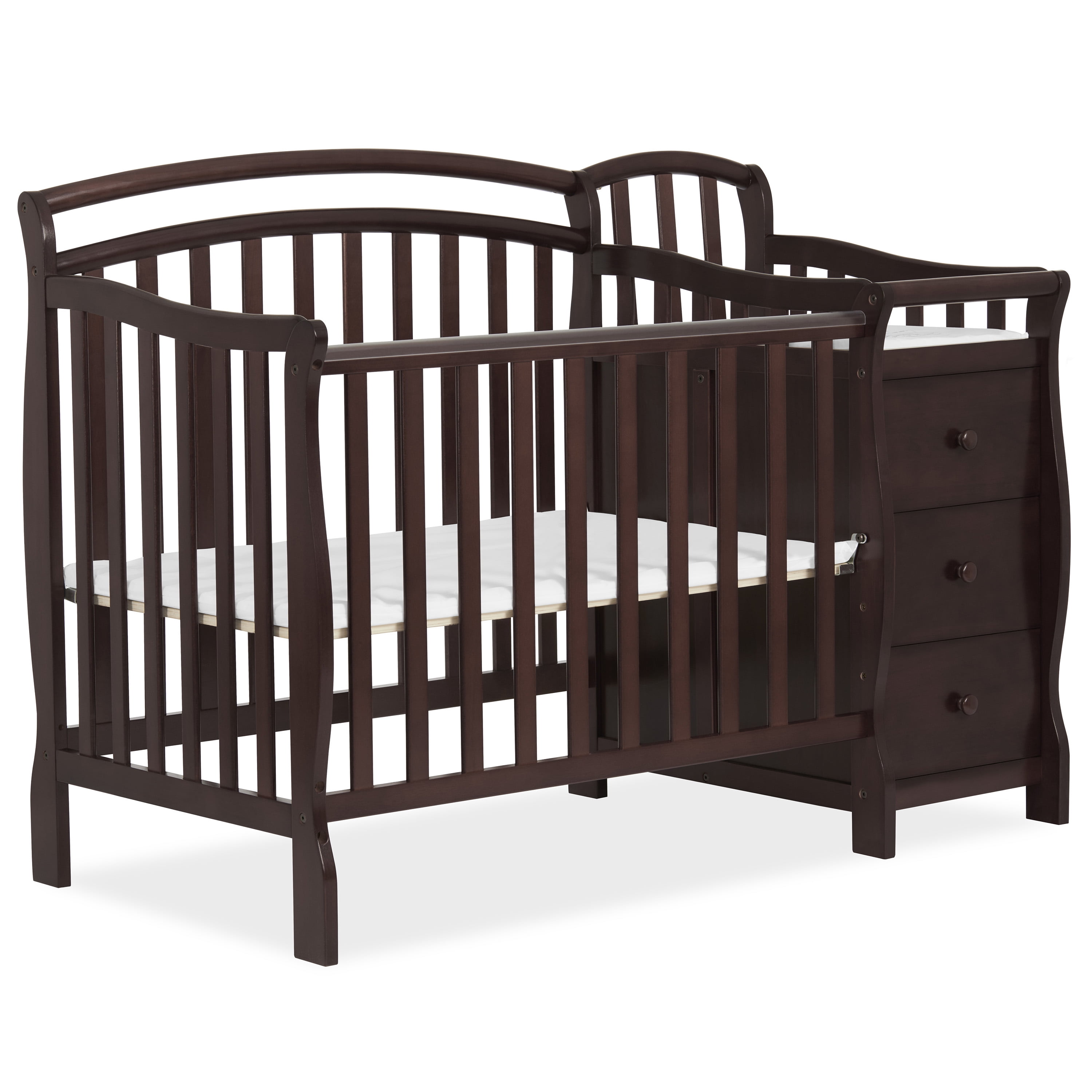 Dream On Me Casco 4-in-1 Mini Crib and Dressing Table, Black Dream On Me