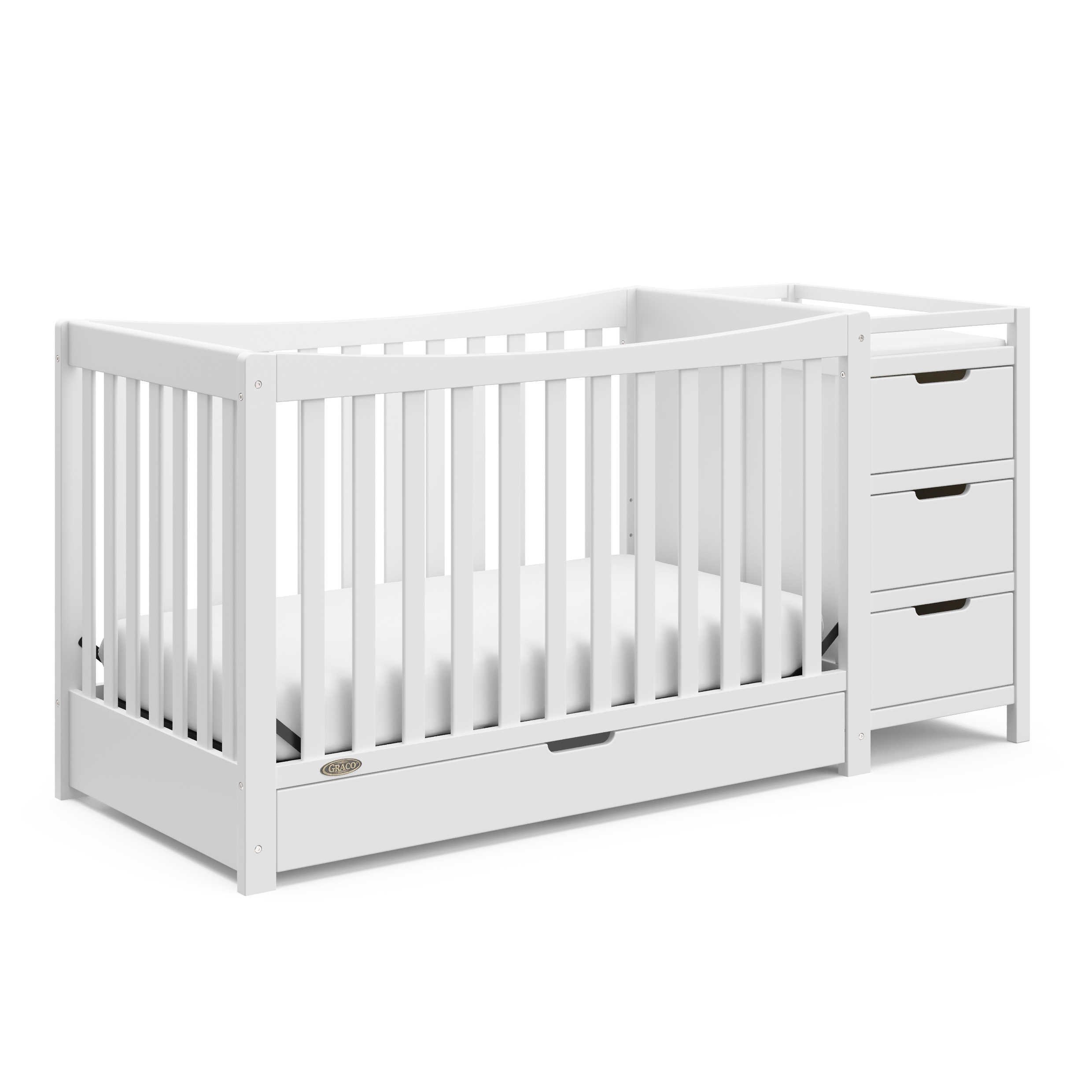 Graco Remi 4-in-1 Convertible Baby Crib and Changer, White Visit the Graco Store