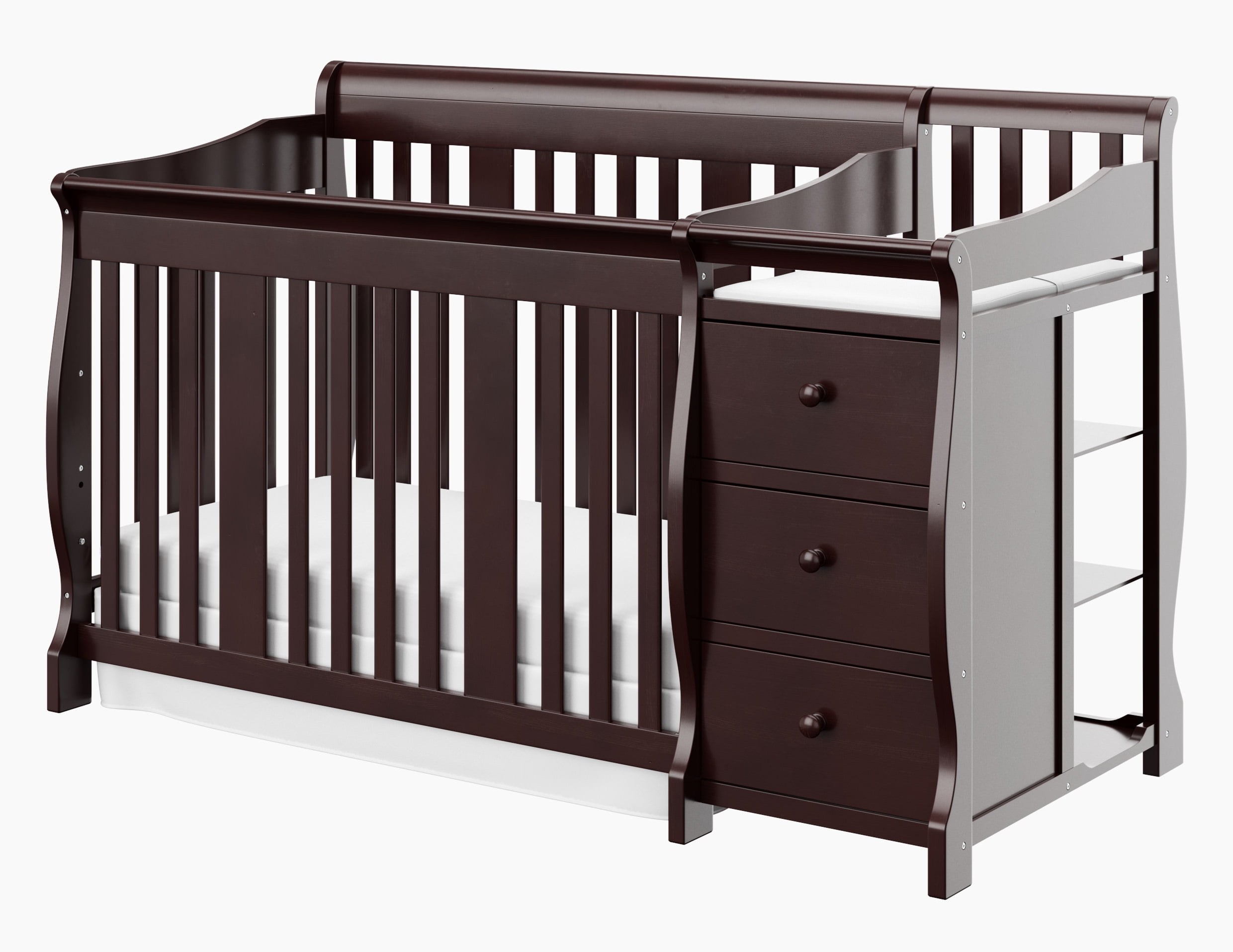 Storkcraft Portofino 5-in-1 Convertible Baby Crib and Changer, Gray Storkcraft