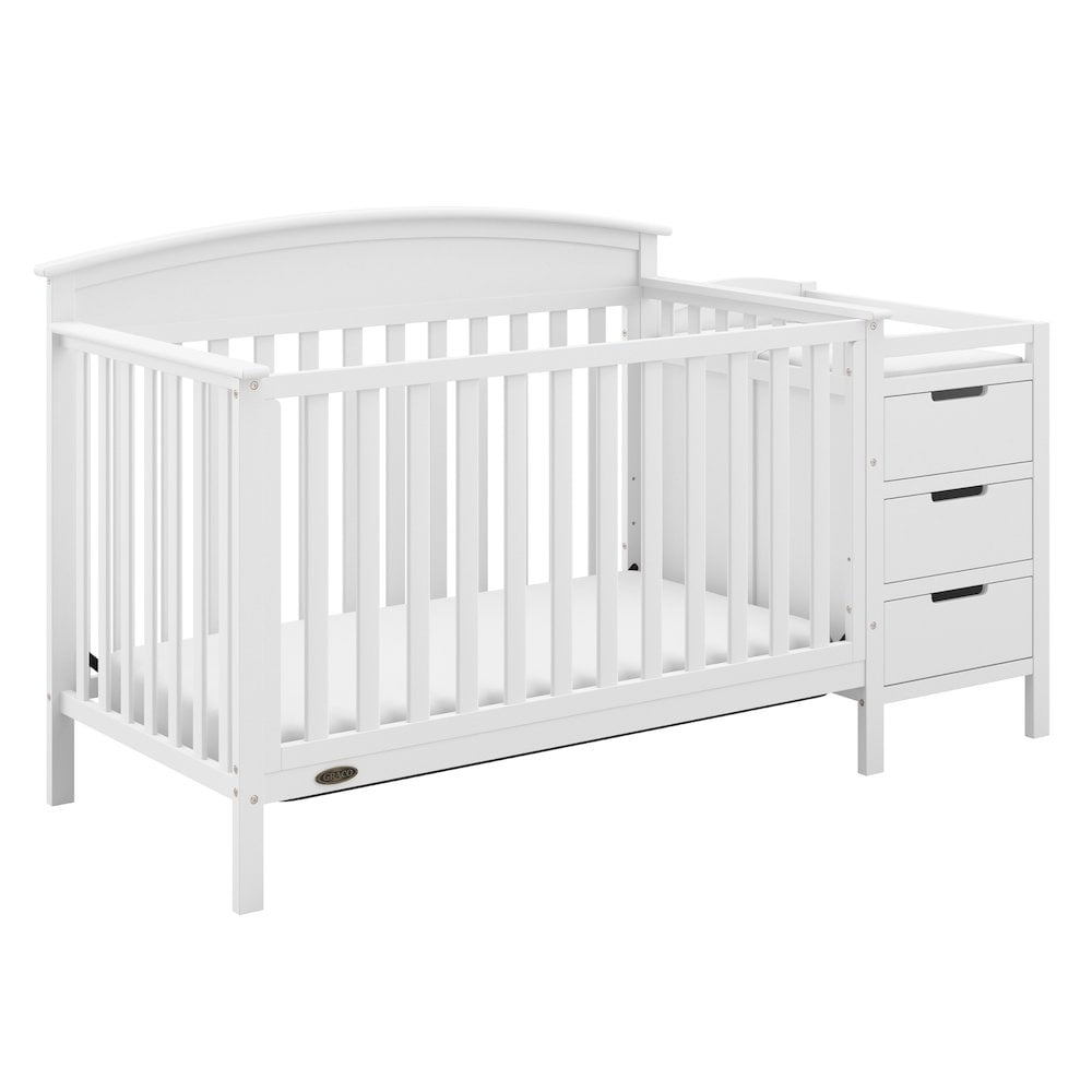 Graco Benton 4-in-1 Convertible Baby Crib and Changer, Pebble Gray Graco