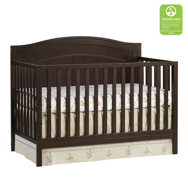 Oxford Baby North Bay 4-in-1 Convertible Crib, Espresso Brown, GREENGUARD Gold Certified Oxford Baby