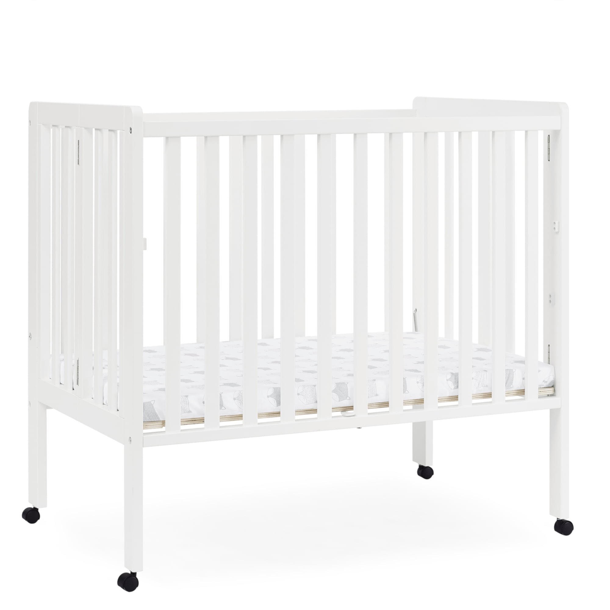 Delta Children Lee Portable Folding Mini Crib with 1.5-Inch Mattress - Greenguard Gold Certified, Grey Delta Children