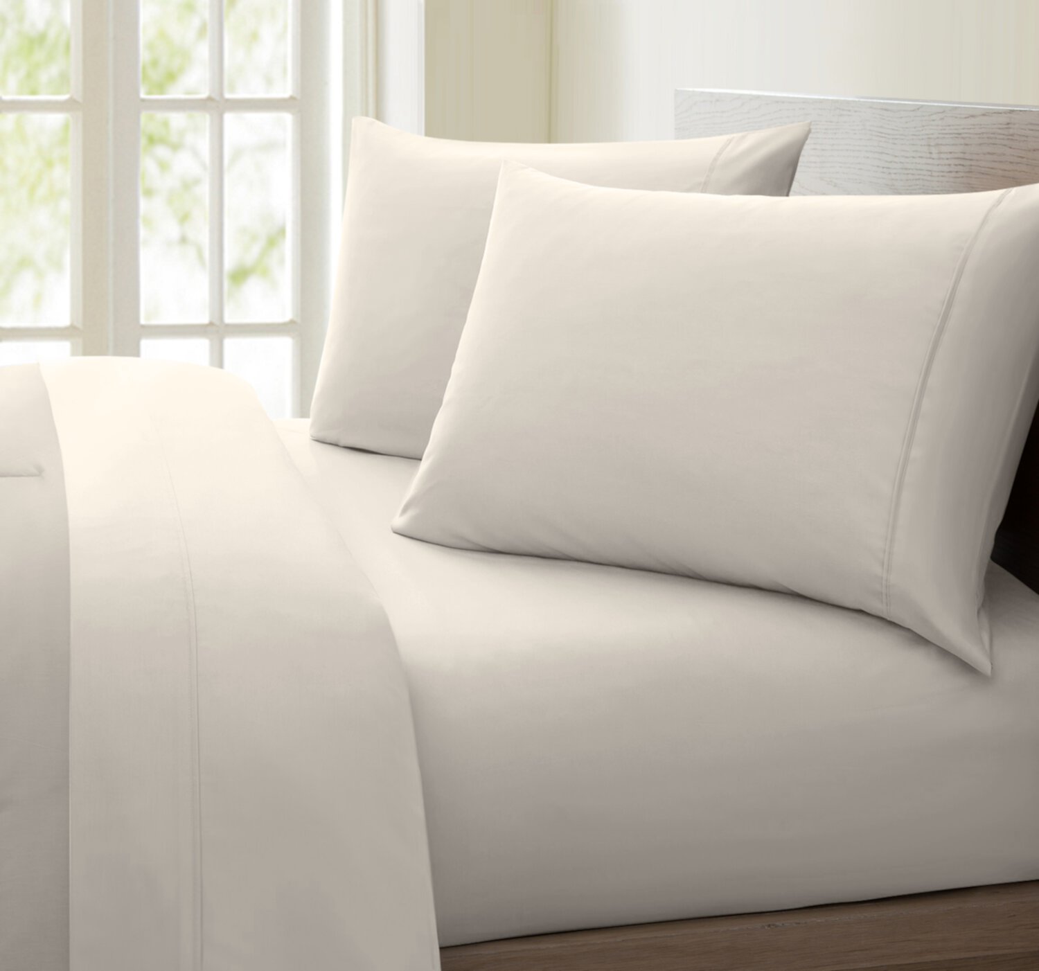 Oxford Collection 600 Thread Count Deep Pocket Egyptian Quality Cotton Solid Sheet Set (Twin, Ivory) Home Sweet Home Dreams