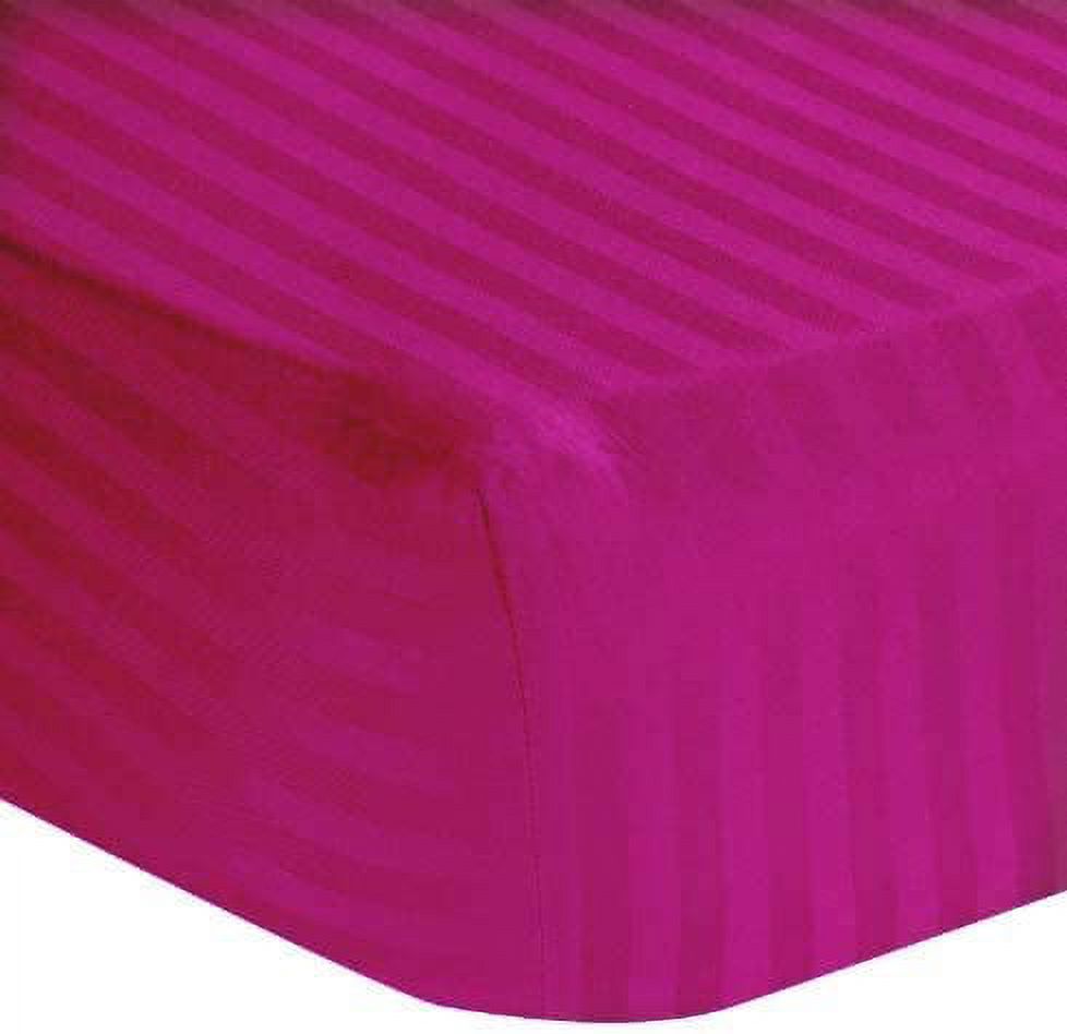 3 Piece Hospital Bed Sheet Set Standard Sheets for Hospital Bed - Hospital Bed Sheets Fitted Sets - Egyptian Cotton 400 TC - Hospital Bed Sheets (Hot Pink Stripe, Standard 36" x 80"x 4") KLOTHY