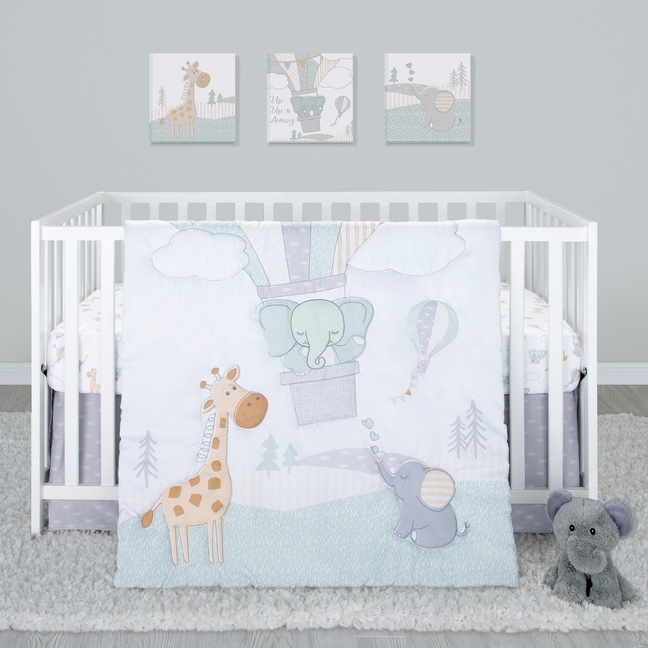 Sammy & Lou Baby Nursery Crib Bedding Set, Up Up & Away 4 Piece Sammy & Lou