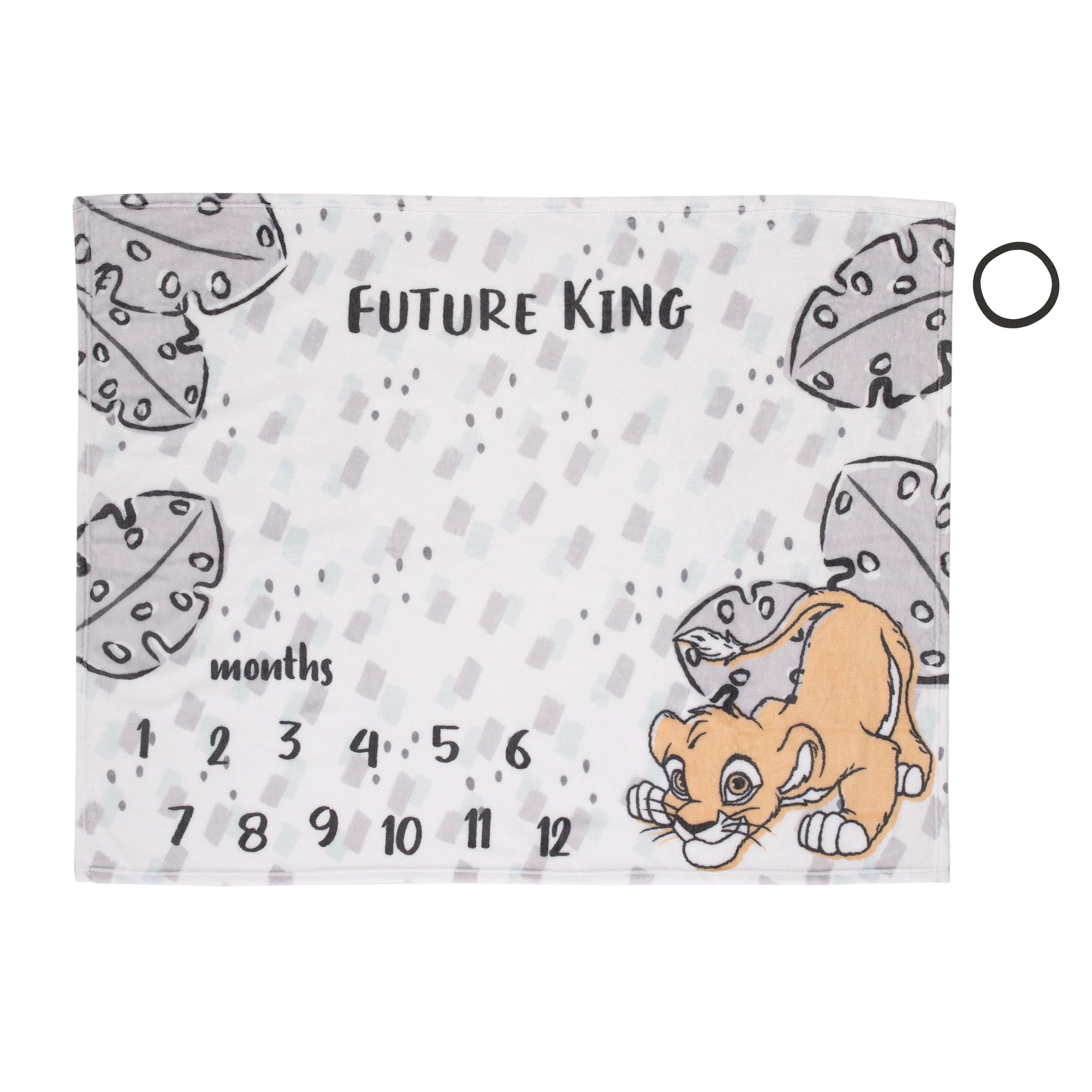 Disney Lion King Simba Grey and White Super Soft Milestone Baby Blanket with Felt Marker, 40 x 50", Unisex Infant Blanket Disney