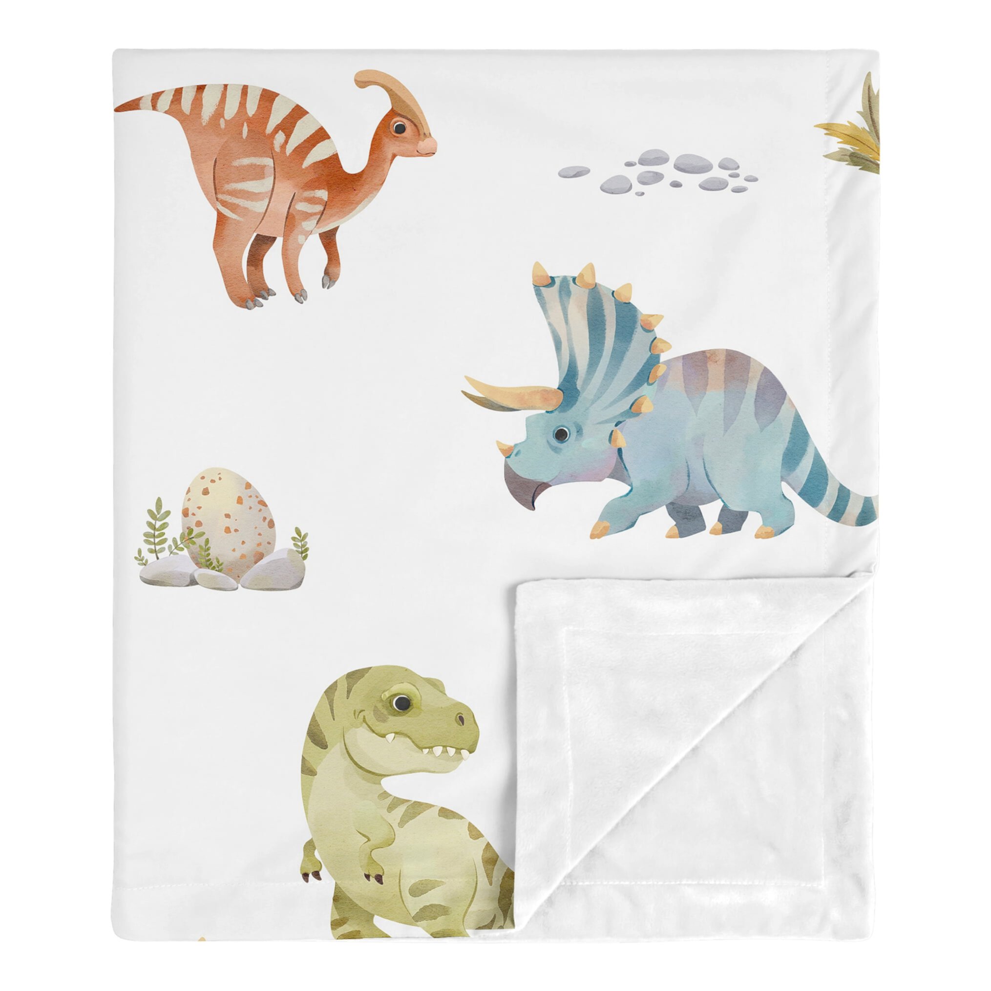 Sweet Jojo Designs Watercolor Dinosaur Dino Multicolor Baby Security Blanket Sweet Jojo Designs