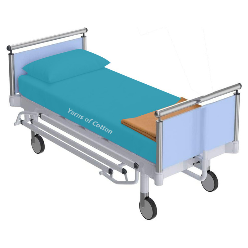 3 Piece Hospital Bed Sheet Set Twin XL Sheets for Hospital Bed Cotton - Hospital Bed Sheets Fitted Sets - Egyptian Cotton 400 TC - Hospital Bed Sheets (Turquoise Blue, Twin XL 39" x 80"x 4") KLOTHY