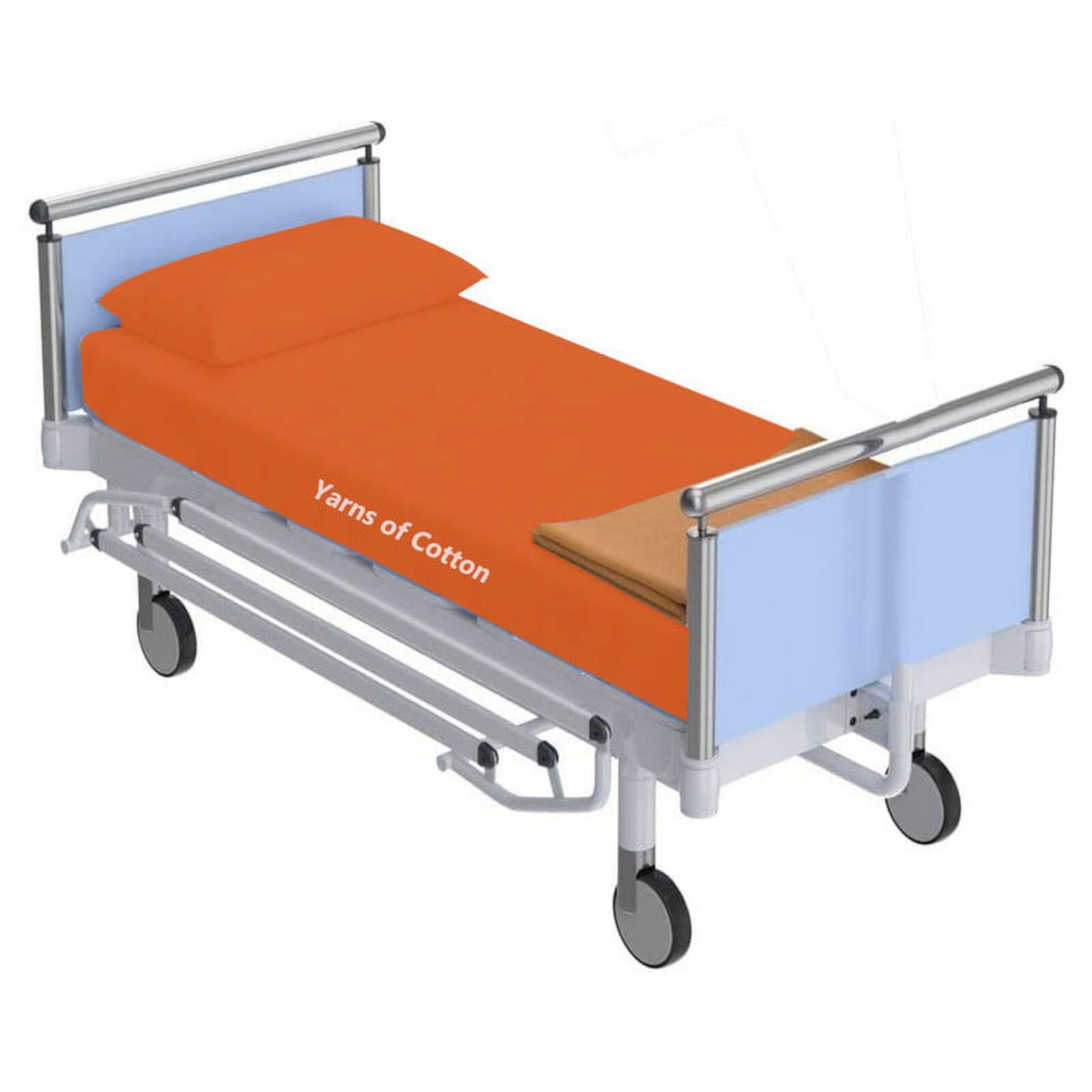 2 Piece Hospital Bed Fitted Sheet Twin XL Sheets for Hospital Bed Cotton - Pack of 2 Fitted Sheets- Egyptian Cotton 400 TC - Hospital Bed Sheets (Orange, Twin XL 39" x 80"x 4") KLOTHY