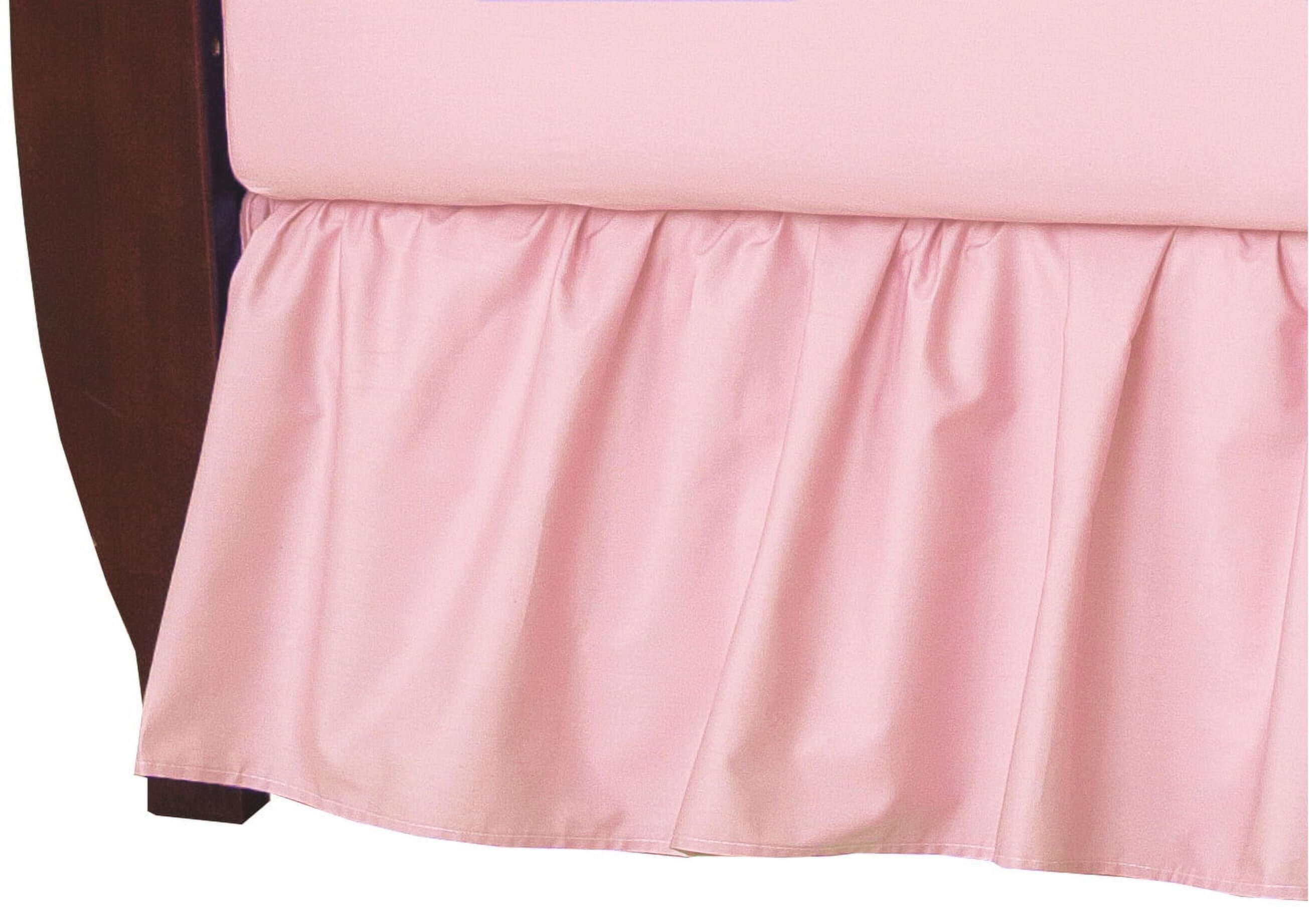 TL Care 100% Natural Cotton Percale Crib Bed Skirt, Pink, Soft Breathable, for Girls TL Care Inc