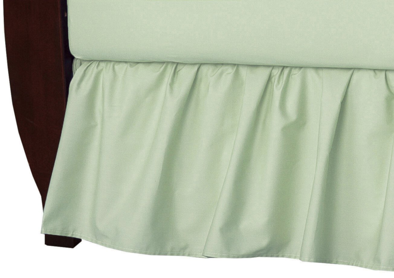 TL Care® 100% Cotton Percale Light Green Crib Bed Skirt Pack TL Care Inc