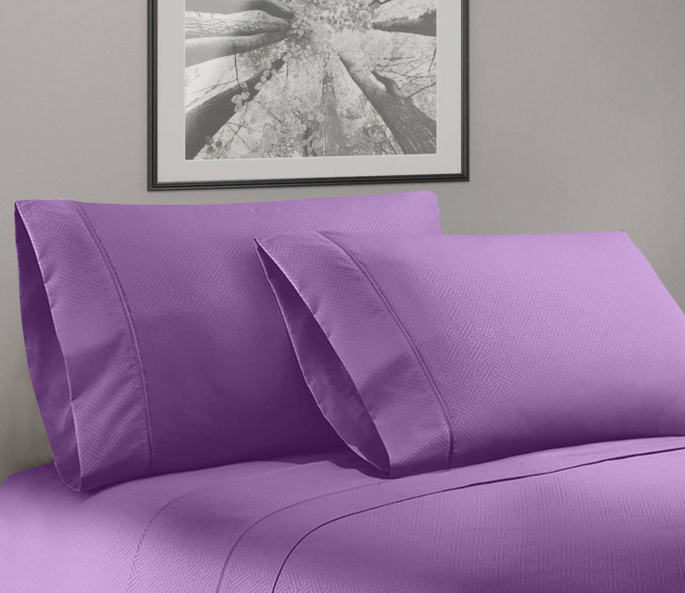 Greek Key Ultra Soft 1800 Series Egyptian Comfort 3 Piece Sheet Set (Twin XL, Purple) Home Sweet Home Dreams