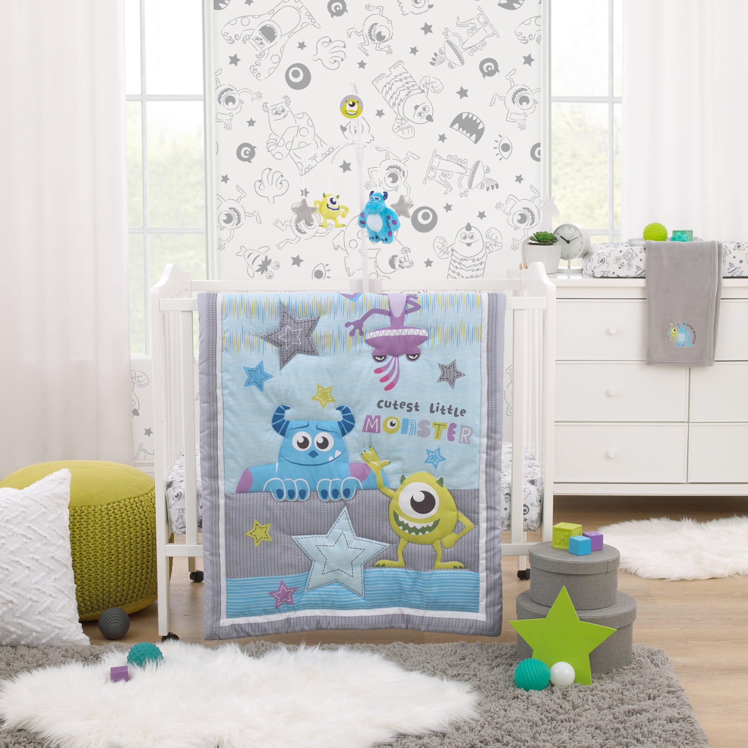 Disney Monsters, Inc. Cutest Little Monster 3 Piece Mini Crib Bedding Set DISNEY BABY