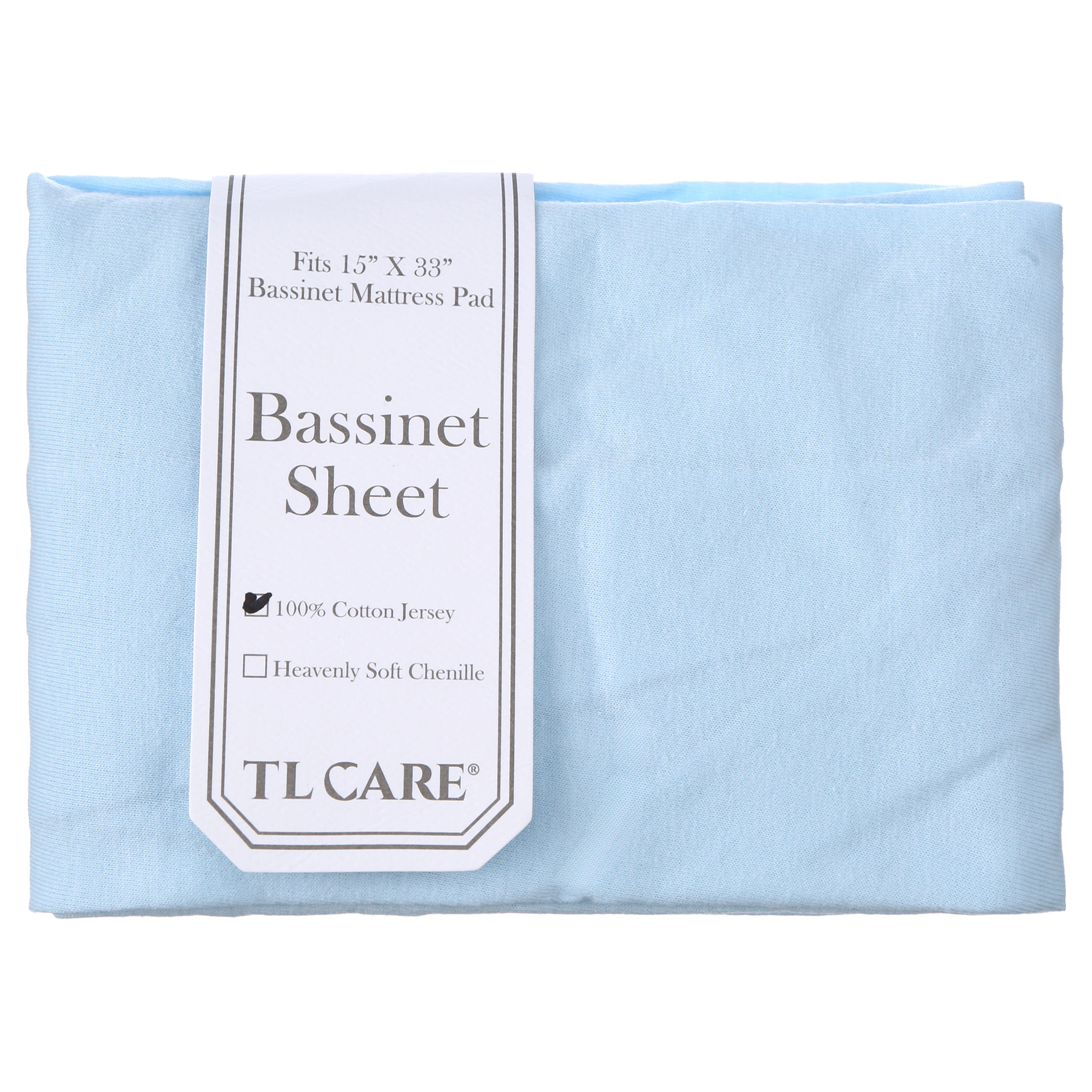 TL Care Supreme 100% Natural Cotton Jersey Knit Fitted Bassinet Sheet, Blue, Soft Breathable, for Boys and Girls TL Care Inc