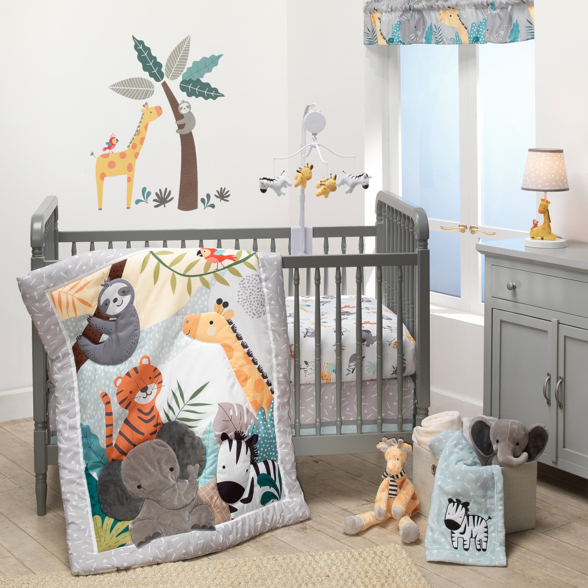 Bedtime Originals Mighty Jungle Animals 3-Piece Baby Nursery Crib Bedding Set Bedtime Originals