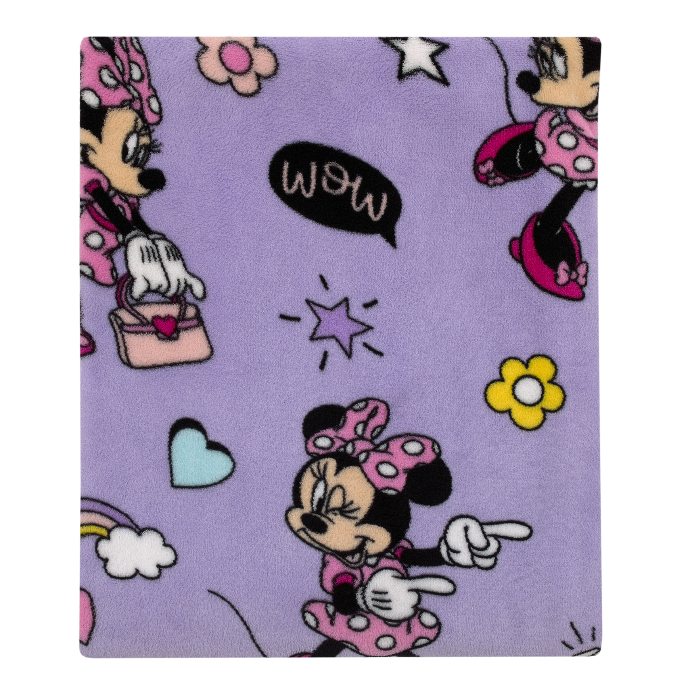 Disney Minnie Mouse I Am Awesome Plush Toddler Blanket, Lavender, Pink, Preschool Girl Disney