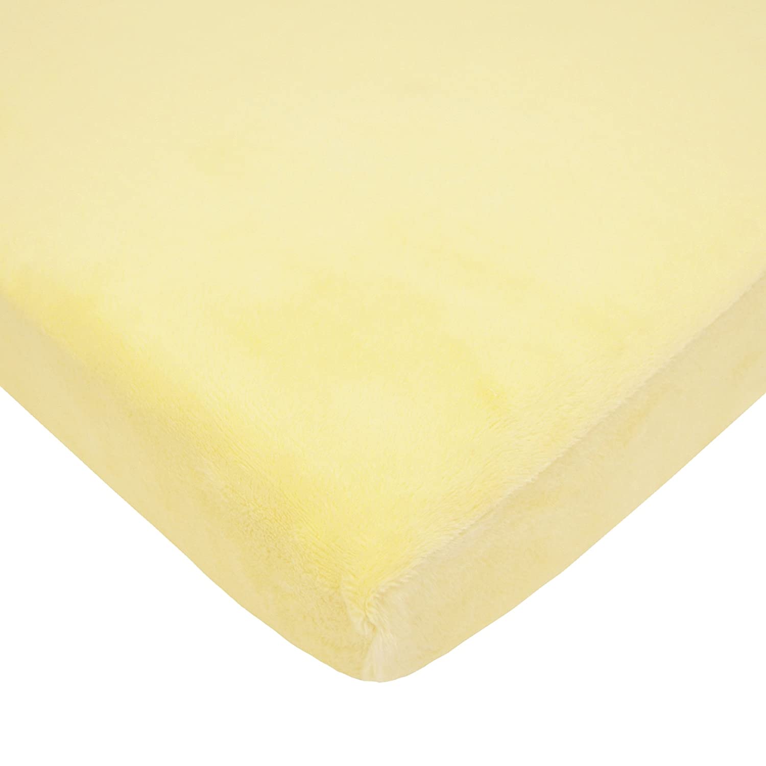 TL Care® Heavenly Soft Chenille Fitted Crib Sheet, Yellow TL Care Inc