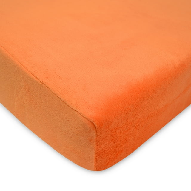 TL Care® Heavenly Soft Chenille Fitted Crib Sheet, Orange TL Care Inc