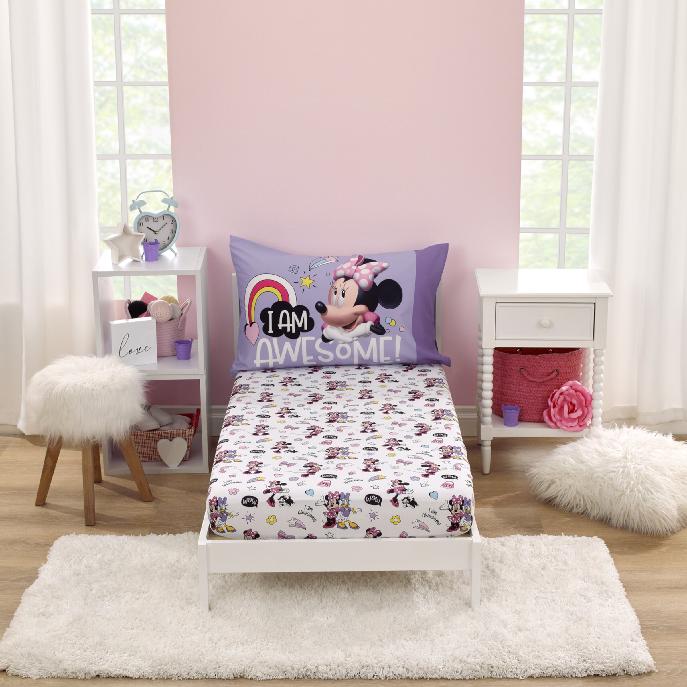 Disney Minnie Mouse I am Awesome 2 Piece Toddler Sheet Set Disney