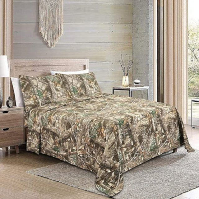 Комплект простыней Realtree Edge, 100 ГСМ, 3 предмета, поликоттон, супер мягкий, легкий уход (односпальный, коричневый) Realtree