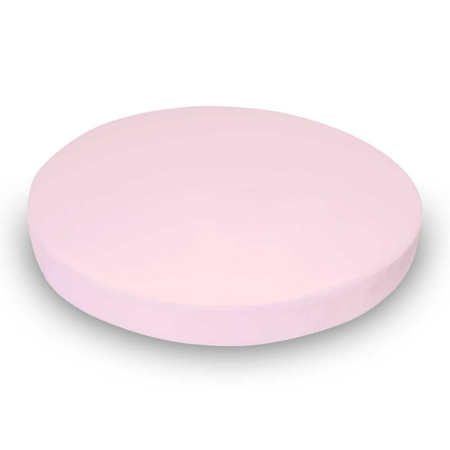 SheetWorld 100% Cotton Jersey Round Crib Sheet, Baby Pink, 42 x 42 SheetWorld