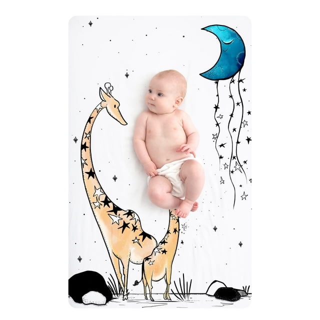 JumpOff Jo - Fitted Mini Crib Sheet for Portable Crib, Playard, and Playpen Mattresses and Mats, Super Soft 100% Cotton, 24 in. x 38 in. - Dinosaur JumpOff Jo