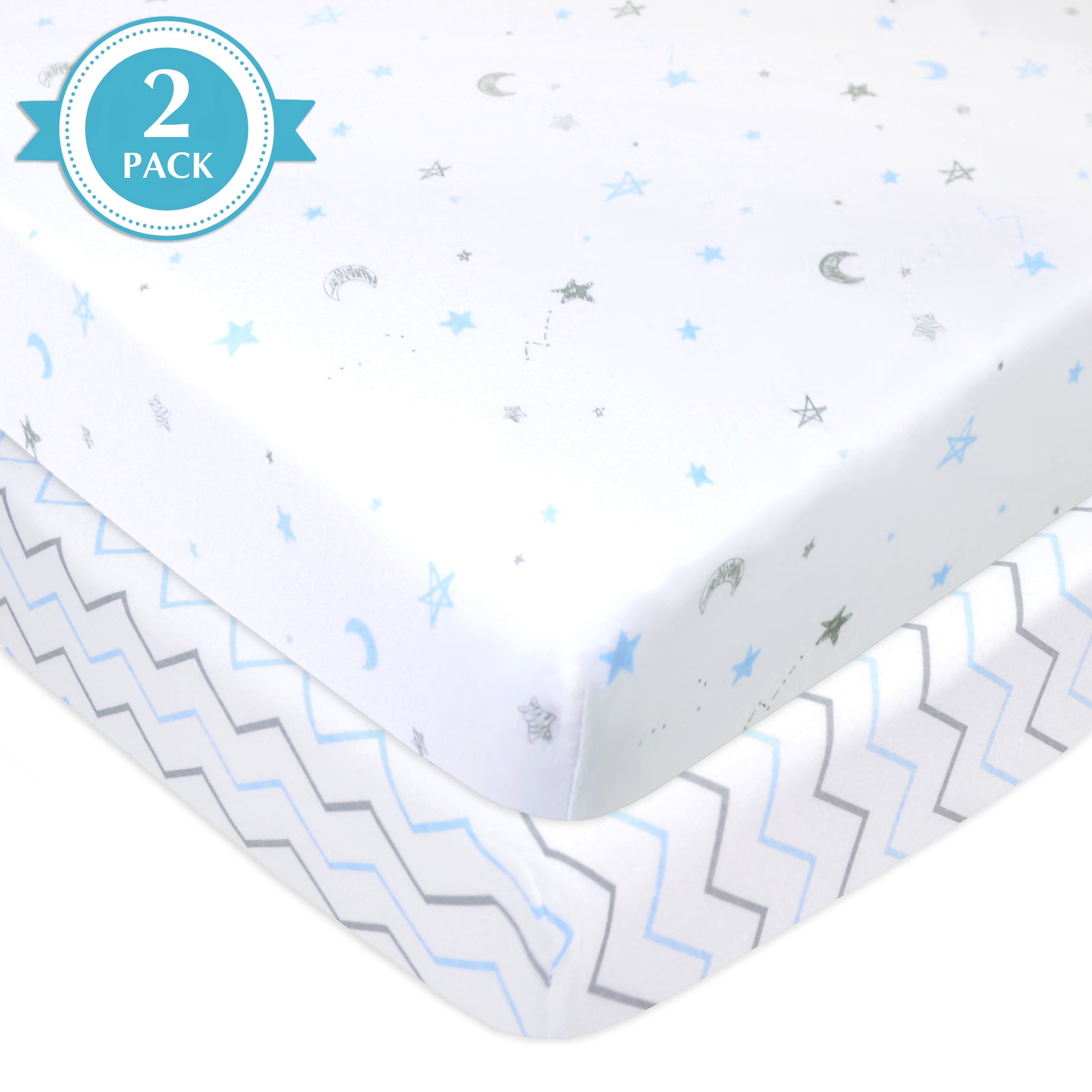 American Baby Co. Cotton Jersey Knit Fitted Playard Sheet, White 2pk American Baby Company