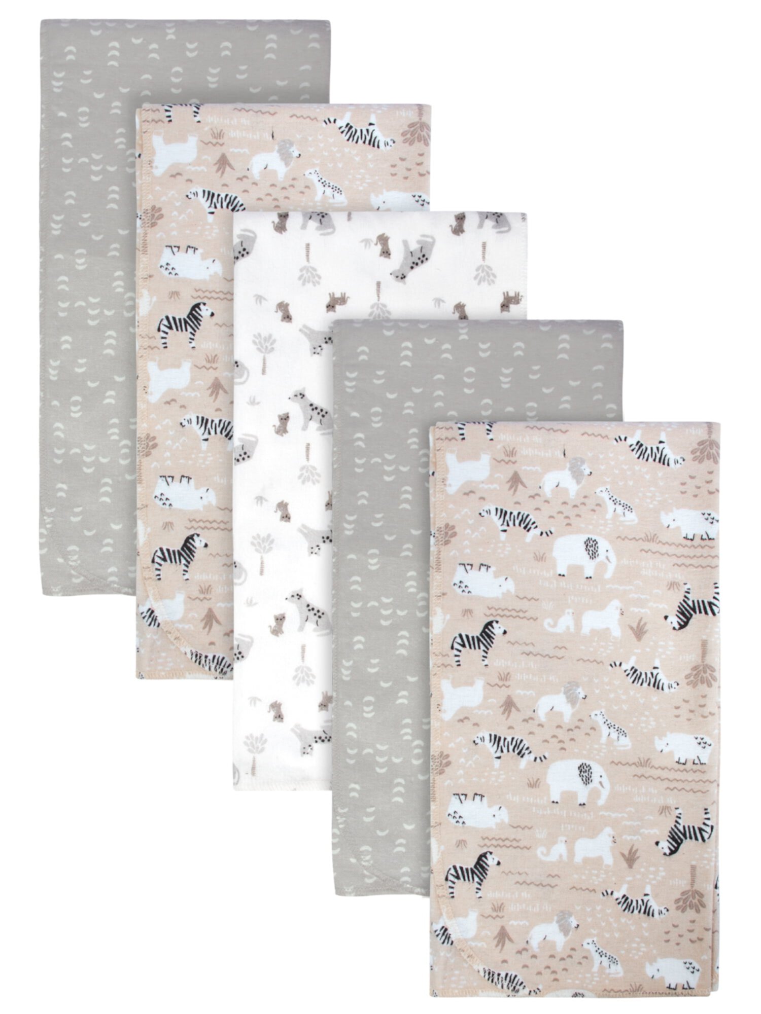 Modern Moments by Gerber Baby & Toddler Boy Flannel Blankets, 5-Pack, Ivory Giraffe Modern Moments