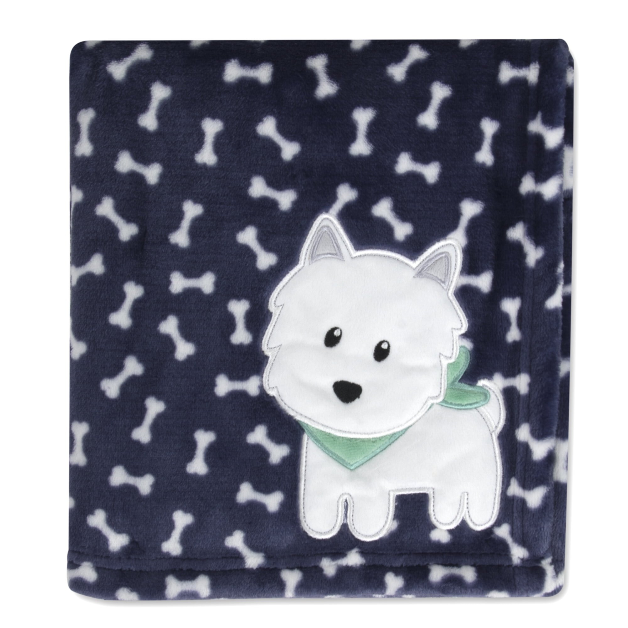 Baby Essentials 40”L x 30”W Embroidered Playful Soft Plush Fleece Throw Blanket for Newborns, Infants and Toddlers for Sleep, Cuddling, Swaddling and Lounge with Gray Bear Baby Essentials