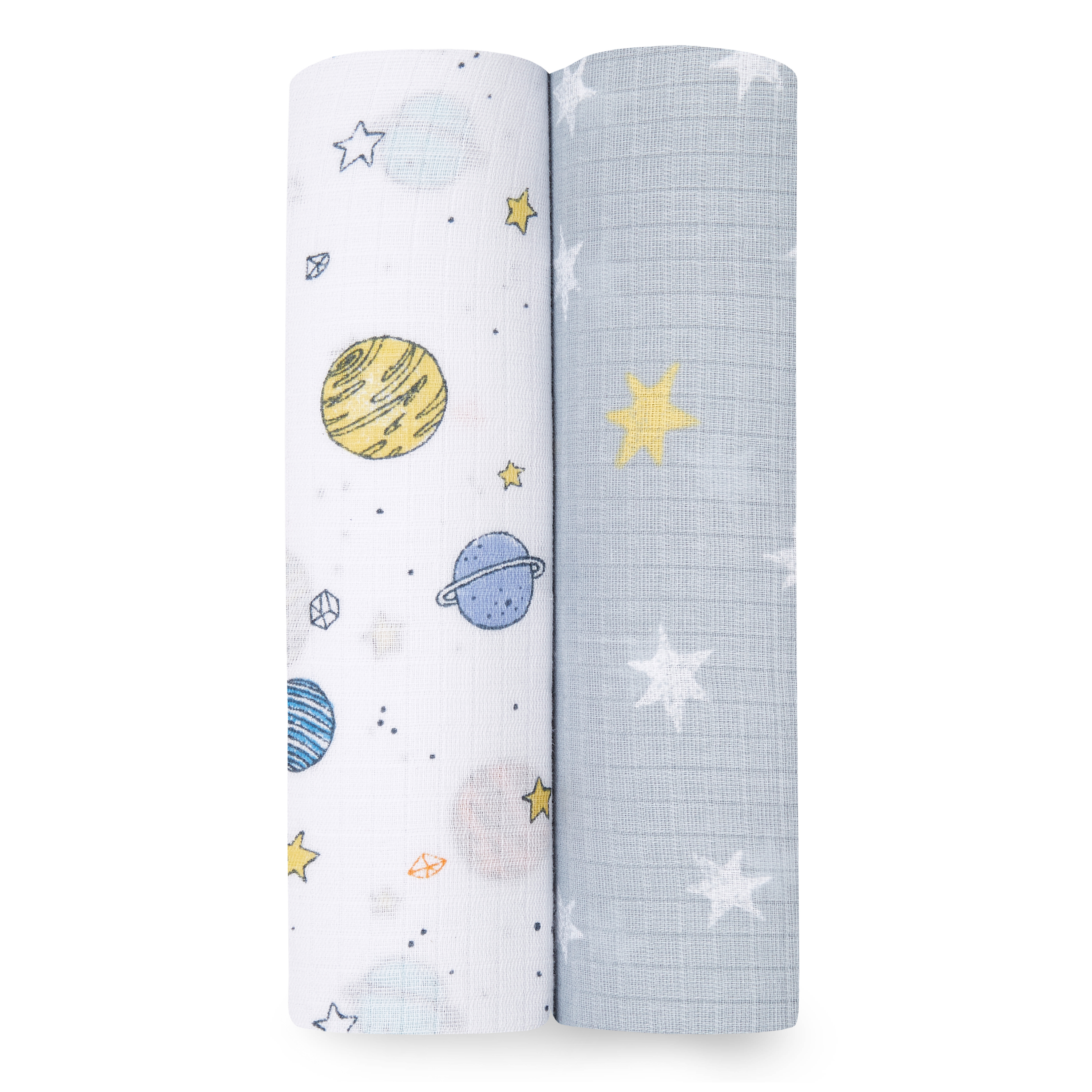 Aden + Anais Essentials 100% Muslin Cotton Swaddle Blanket, Male, 2 Pack, Space Cadet Aden + anais