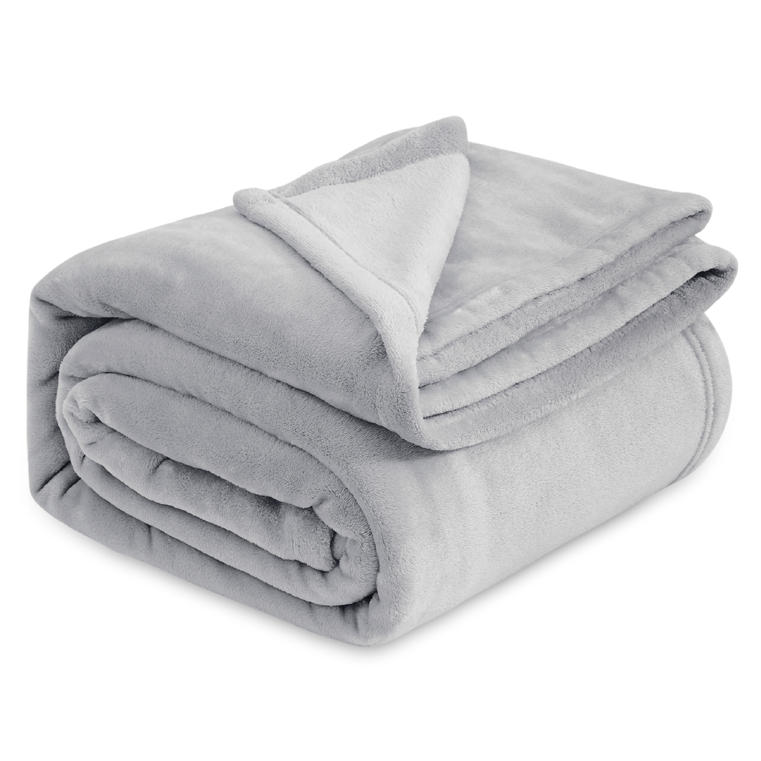 Cozy Comfort Fleece Blanket Queen Blanket Light Grey - Soft Lightweight Plush Fuzzy Cozy, 90X90 inches Cozy Comfort