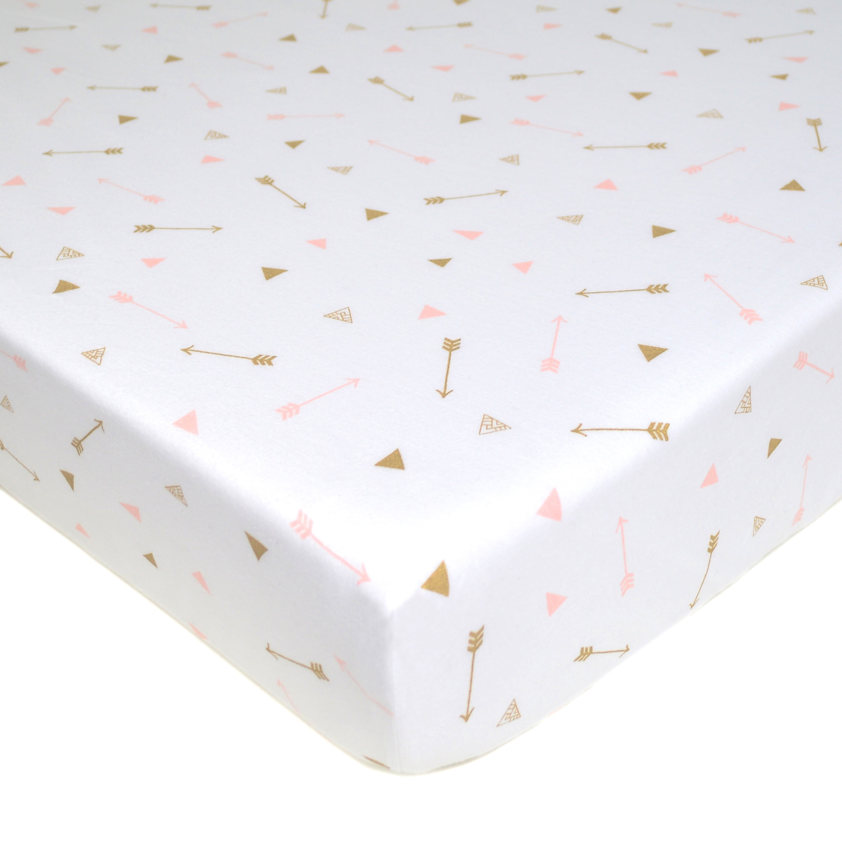 American Baby Company Classic White, Pink, Gold, Multi-color Cotton Fitted Sheets, Toddler Bed American Baby Company