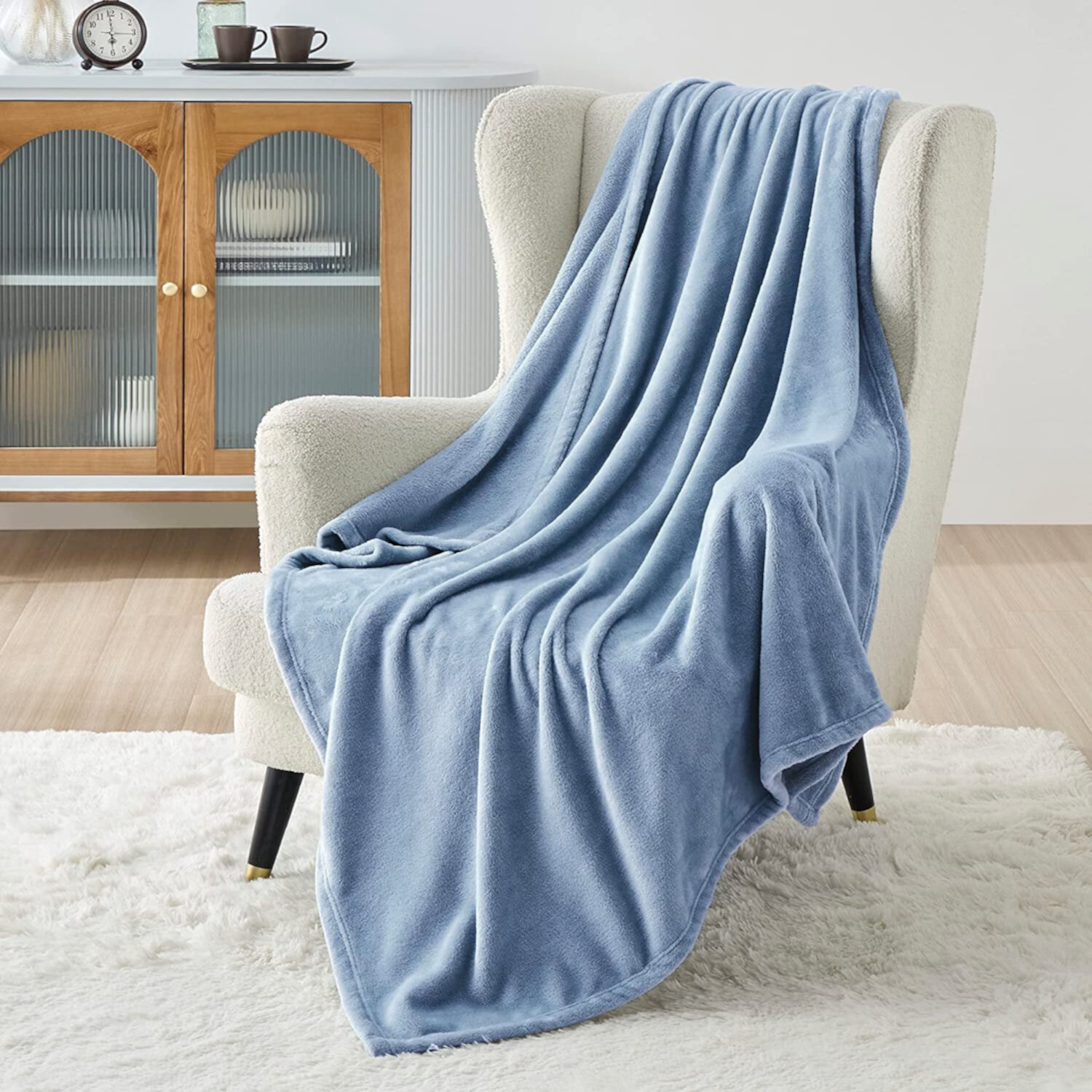 Cozy Comfort Fleece Blanket Twin Blanket - Light Grey Lightweight Blanket Soft Cozy Blanket,60X80 inches Cozy Comfort