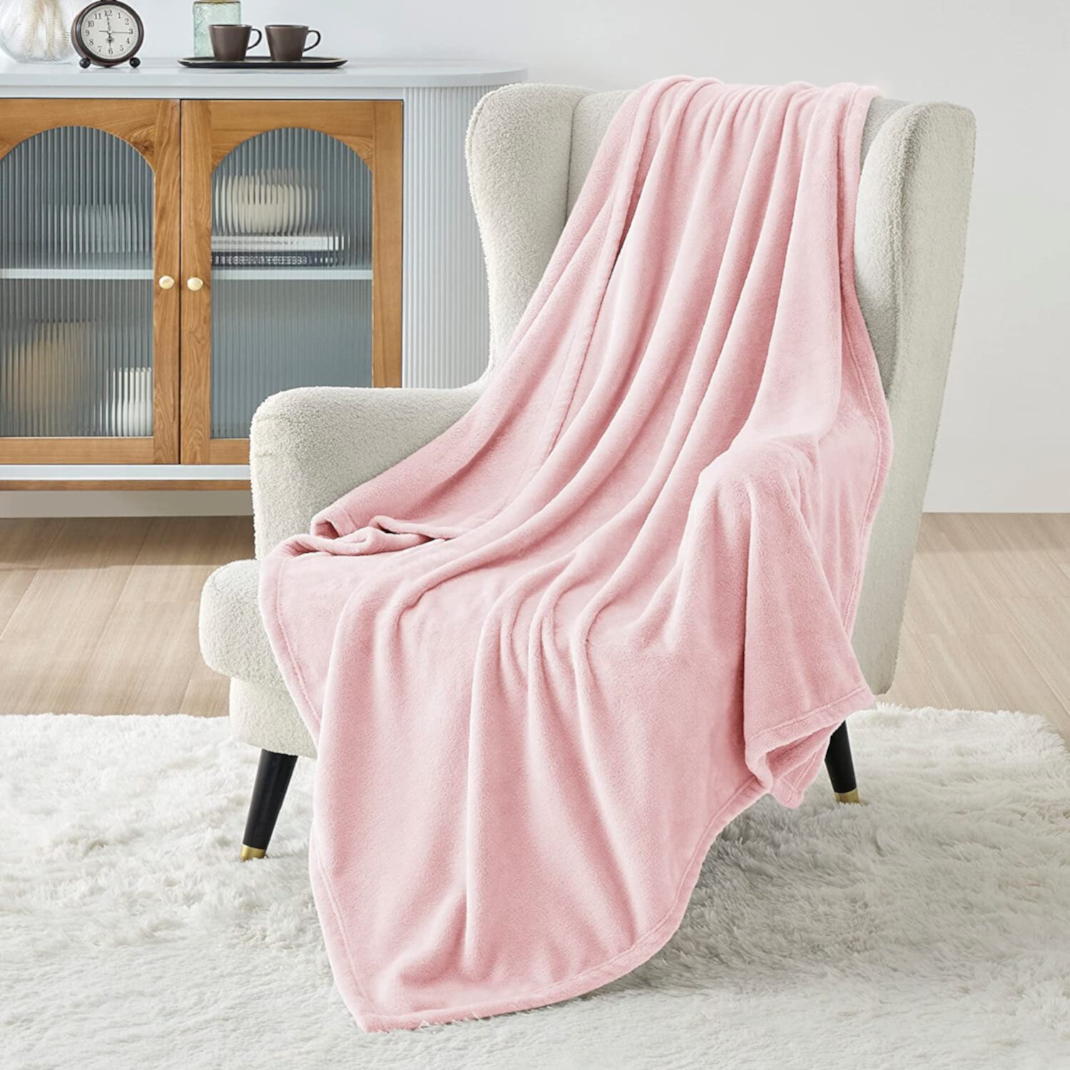 Cozy Comfort Fleece Blanket Throw Blanket Pink - Cozy Blankets And Throws for Toddlers, Kids, Girls Cozy Comfort