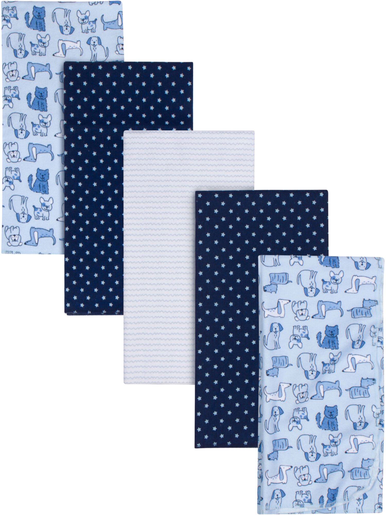 Gerber Baby Boys 100% Cotton Flannel Receiving Blankets, 5-Pack, Dogs Visit the Gerber Store