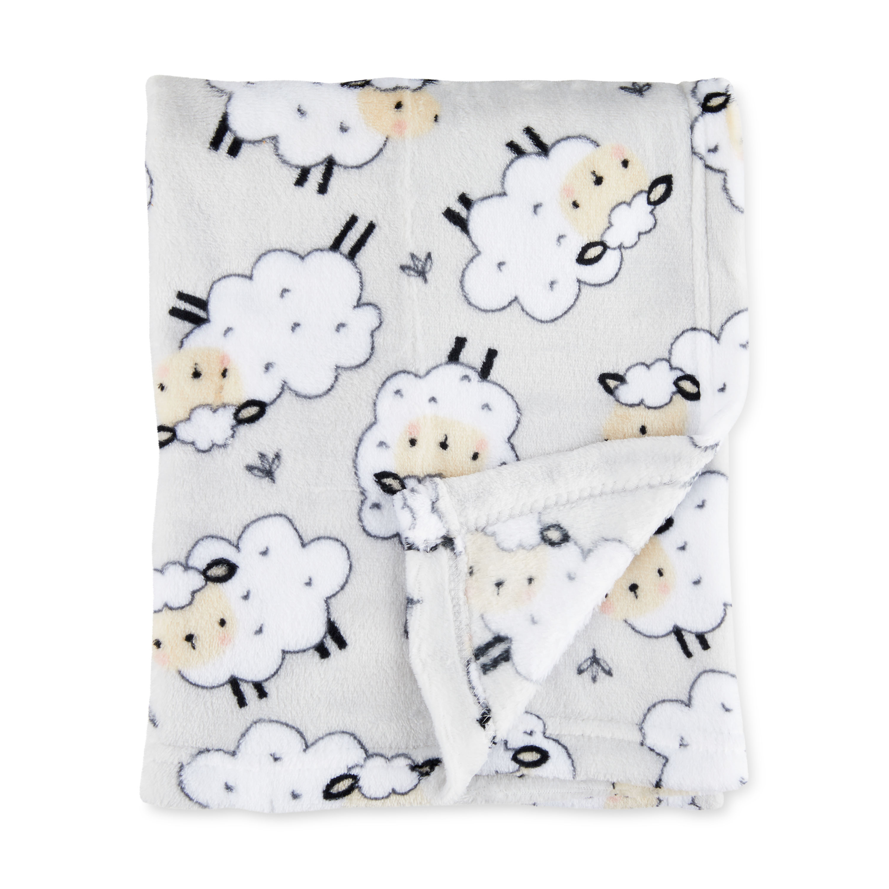 Parent's Choice Grey Sheep Plush Baby Blanket,Infant Unisex, 30" x 36" Parent's Choice