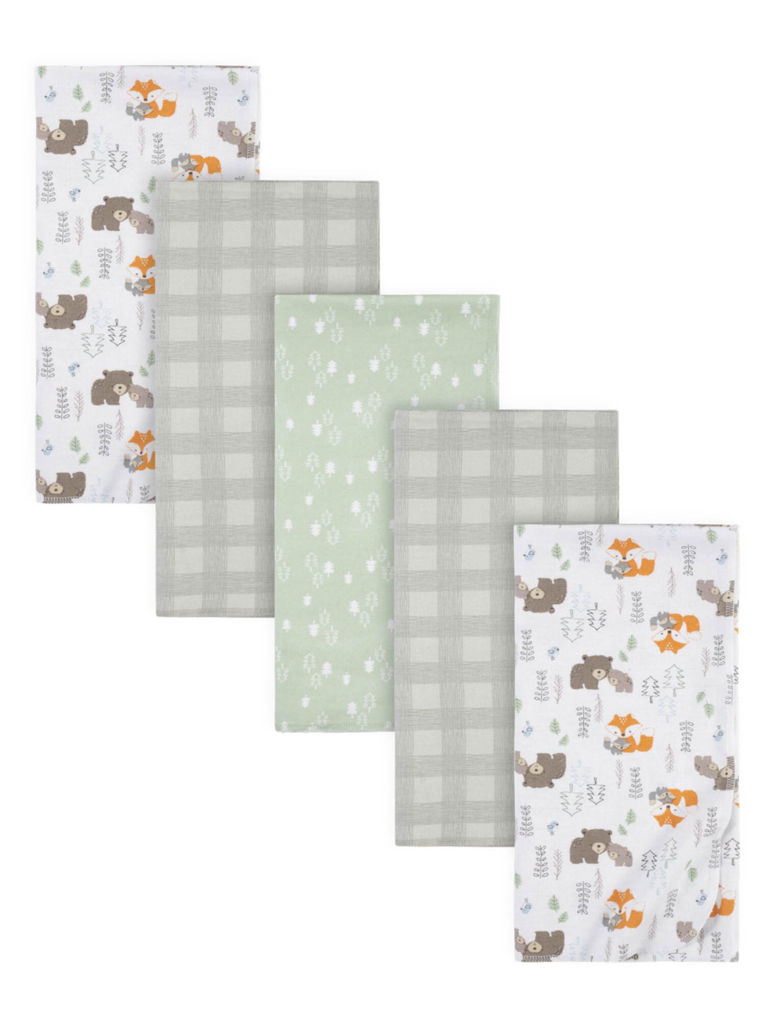 Gerber Baby Boys 100% Cotton Flannel Receiving Blankets, 5-Pack, Green and White Visit the Gerber Store