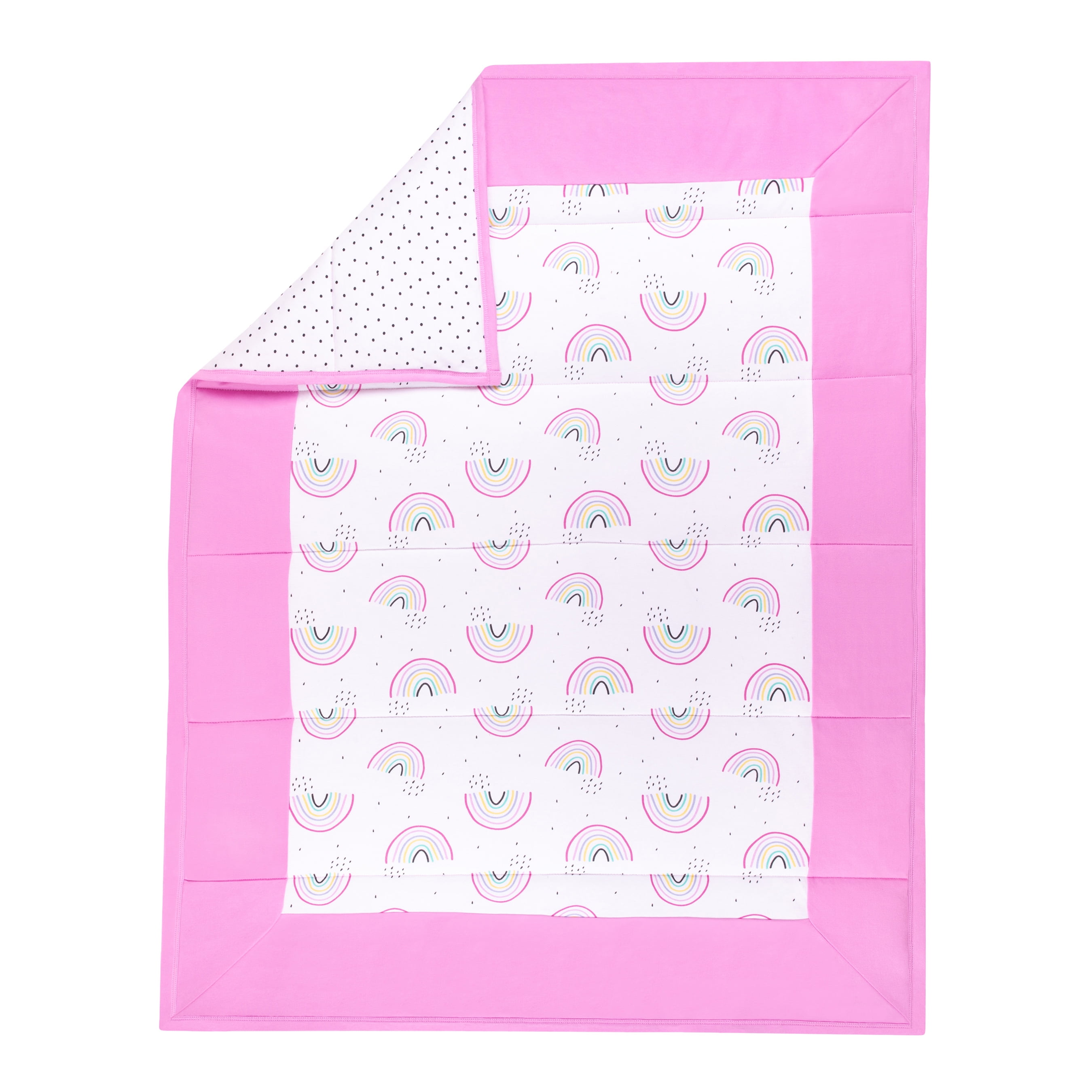 Little Star Organic 100% Pure Organic Cotton Reversible Quilt, Pink-Modern Blush Little Star Organic