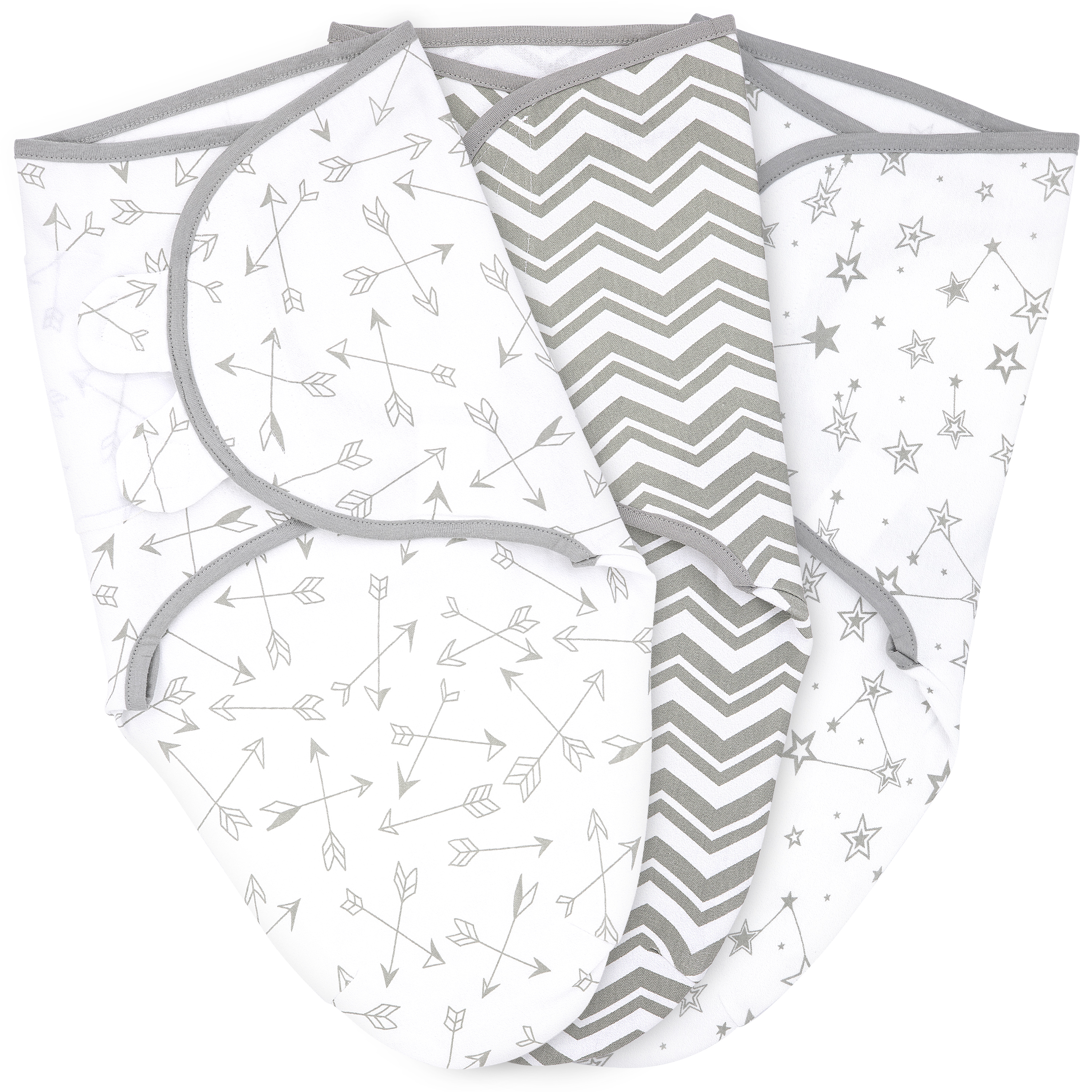 Swaddles for Newborns Baby Swaddle Pack of 3, 0-3 Month, 100% Cotton Newborn Swaddle Baby Wraps Baby Girl and Boy Adjustable Swaddle Blanket, Soft Baby Blankets Bublo Baby