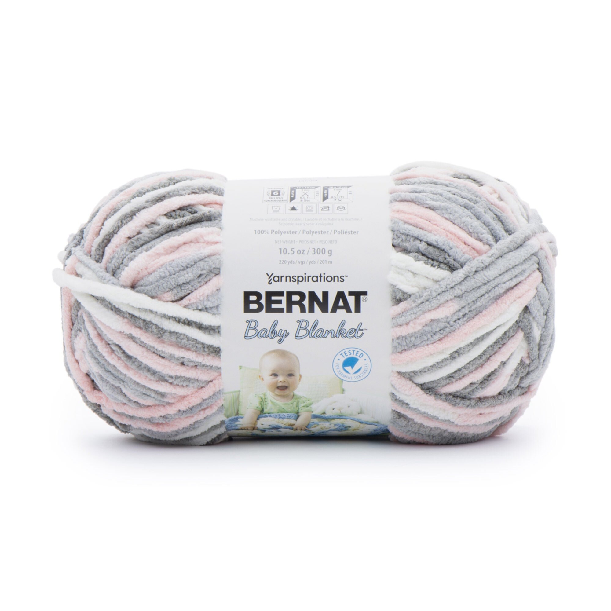 Bernat® Baby Blanket™ #6 Super Bulky Polyester Yarn, Funny Prints 10.5oz/300g, 220 Yards Bernat