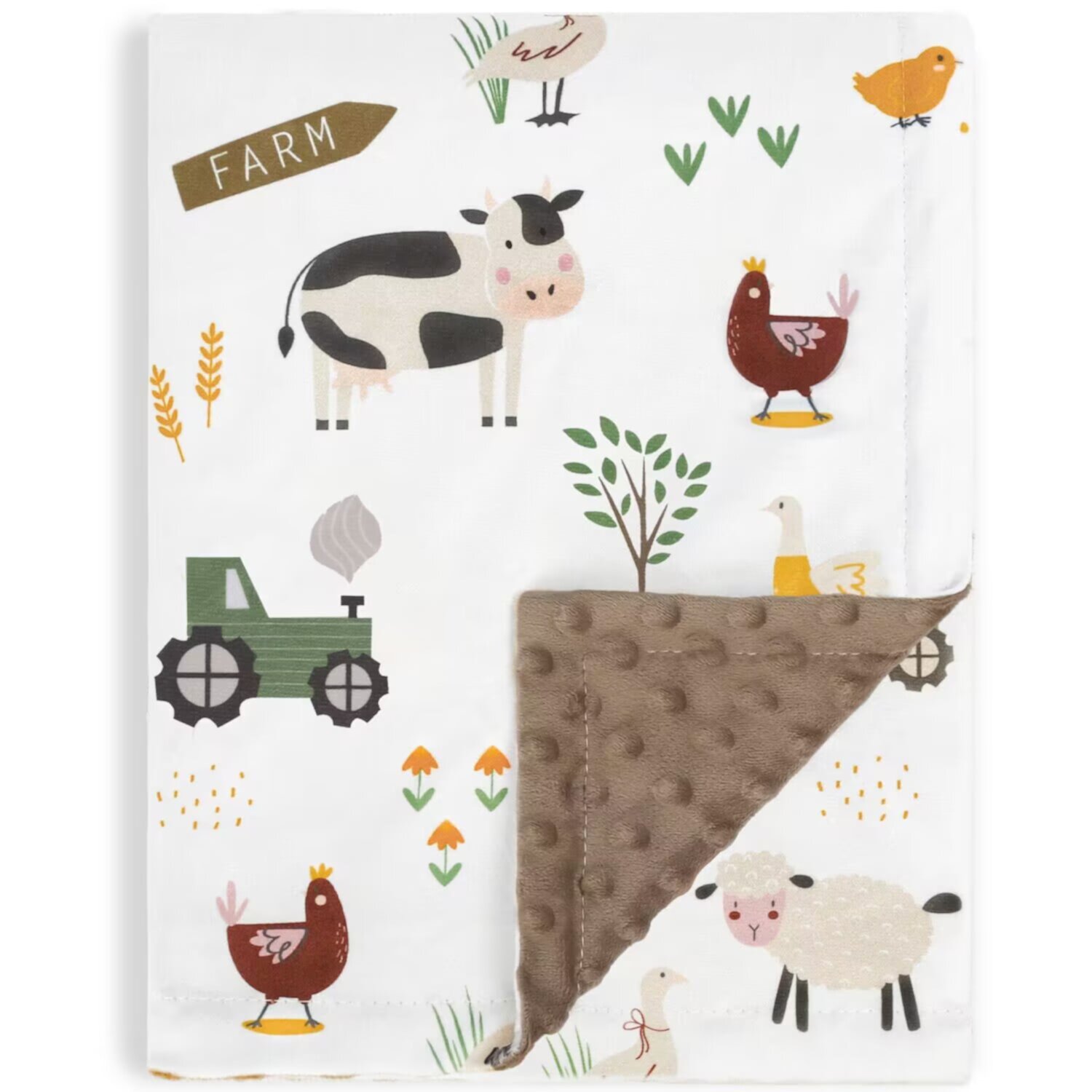 Baby Blanket for Boys Girls Soft Plush Minky Blanket with Double Layer Dotted Backing for Toddler Nursery with Woodland Animals Printed 30 x 40 Inch(75x100 cm) BORITAR