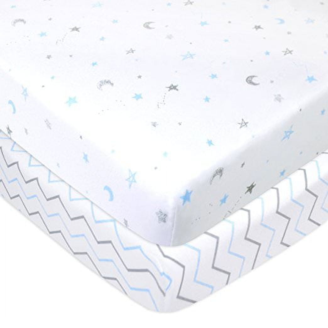 American Baby Co. Cotton Jersey Knit Fitted Portable/MiniCrib Sheet, White 2pk American Baby Company