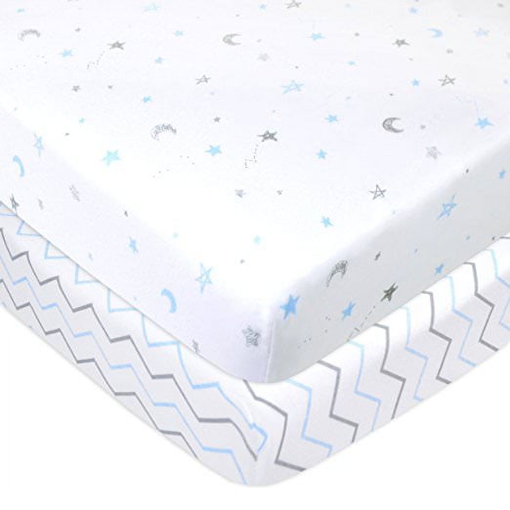 American Baby Company Cotton Fitted Sheets, Mini Crib Bed, (2 Pieces) - 24" x 38" American Baby Company