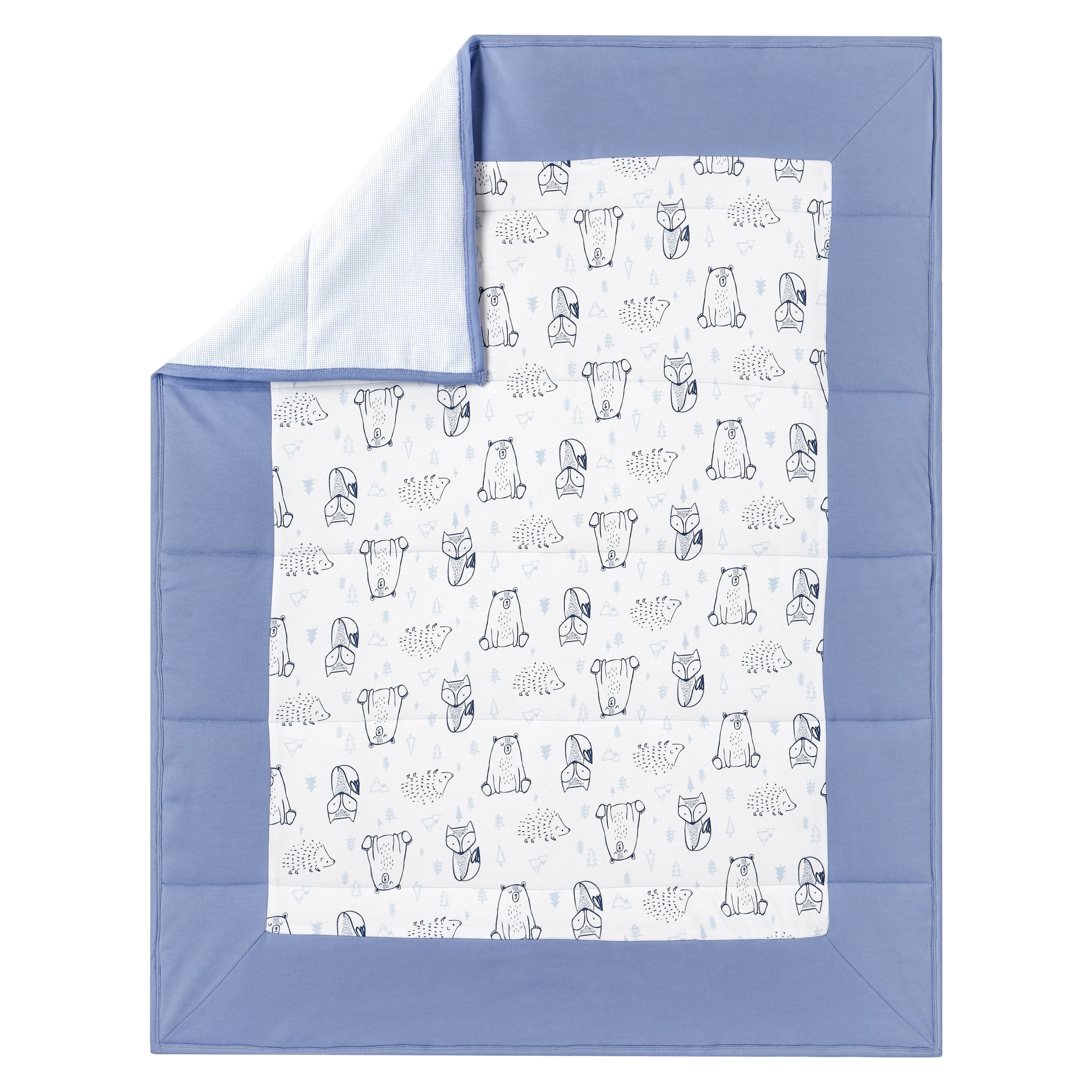 Little Star Organic 100% Pure Organic Cotton Reversible Quilt, Blue-Wild at Heart Little Star Organic