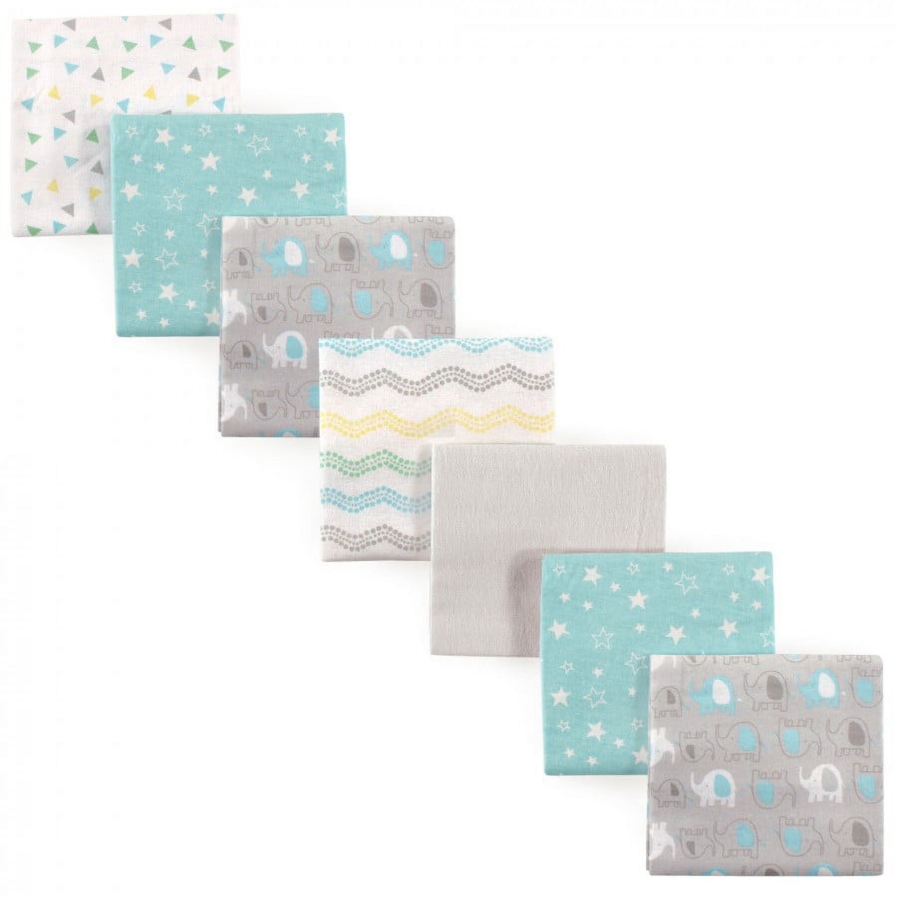 Luvable Friends Baby Cotton Flannel Receiving Blankets, Basic Elephant 7-Pack, One Size Luvable Friends